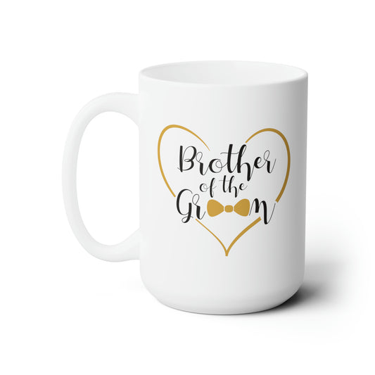 Brother of the Groom Coffee Mug - Double Sided White Ceramic 15oz - by TheGlassyLass.com