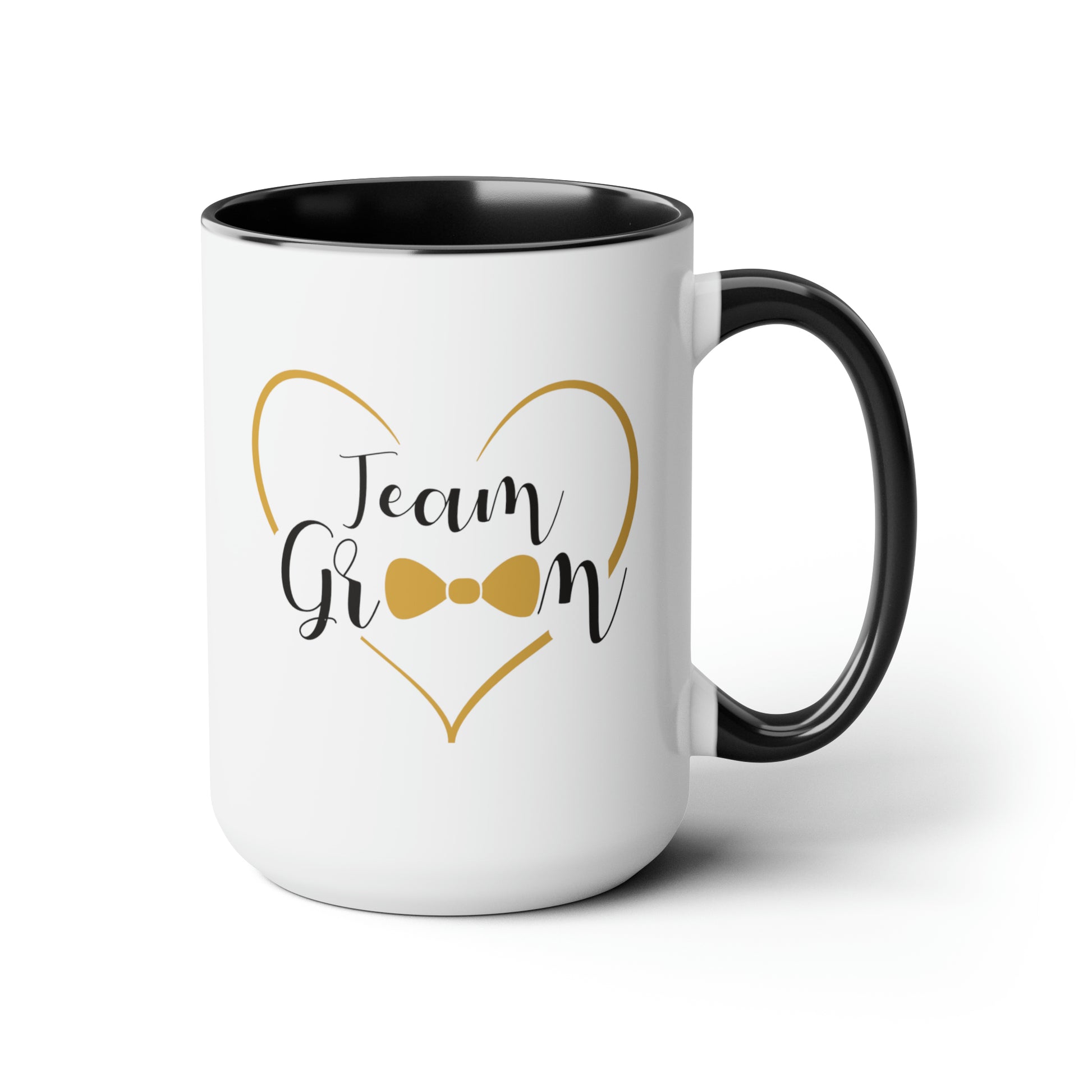 Team Groom Coffee Mug - Double Sided Black Accent Ceramic 15oz by TheGlassyLass.com