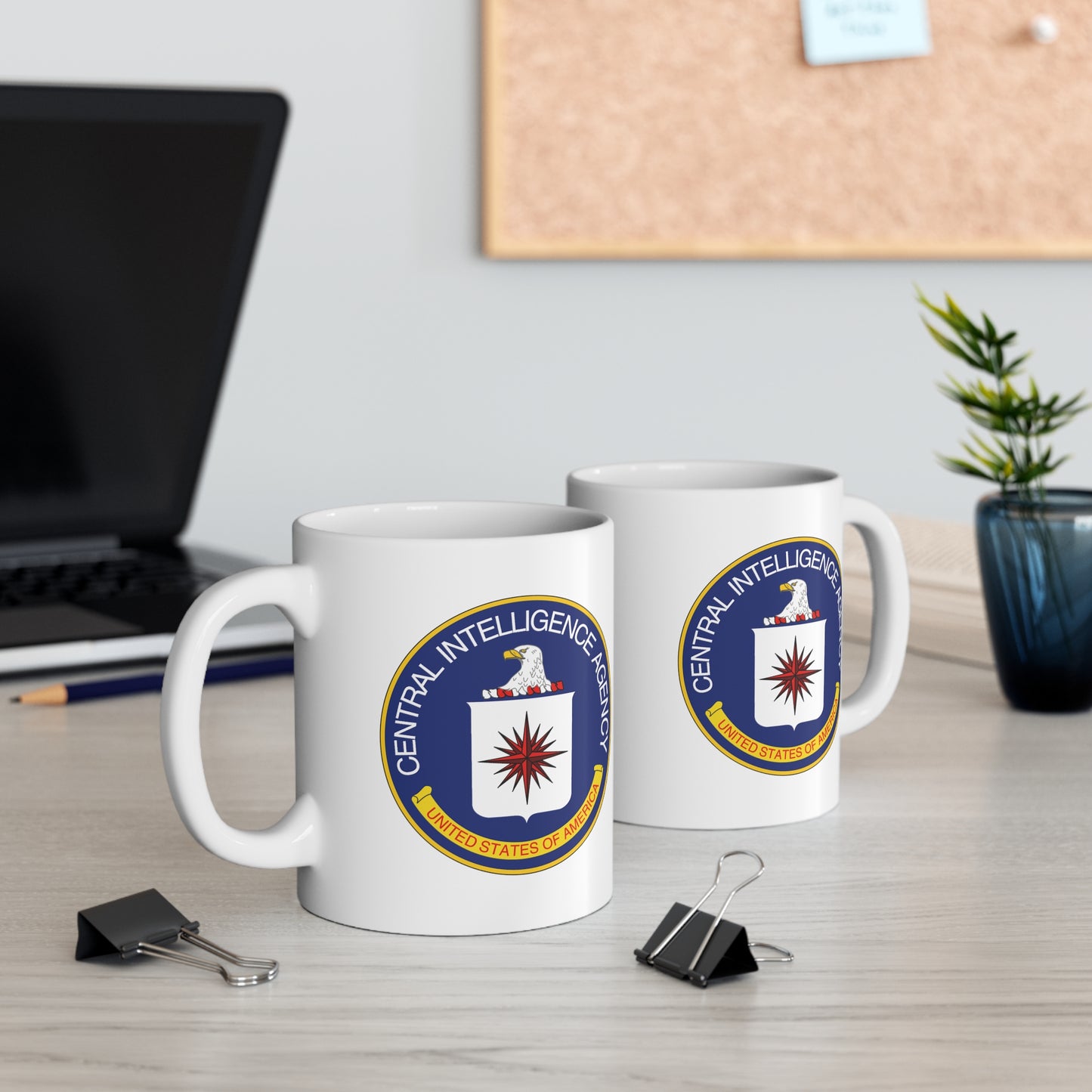 CIA Logo Coffee Mug - Double Sided White Ceramic 11oz by TheGlassyLass.com