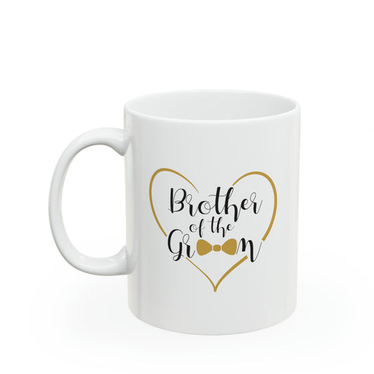 Brother of the Groom Coffee Mug - Double Sided 11oz White Ceramic by TheGlassyLass.com