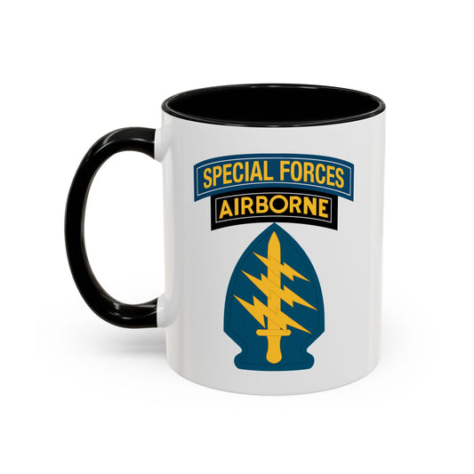 Special Forces Airborne Coffee Mug - Double Sided Print, Black Accent White Ceramic, 11oz by TheGlassyLass.com