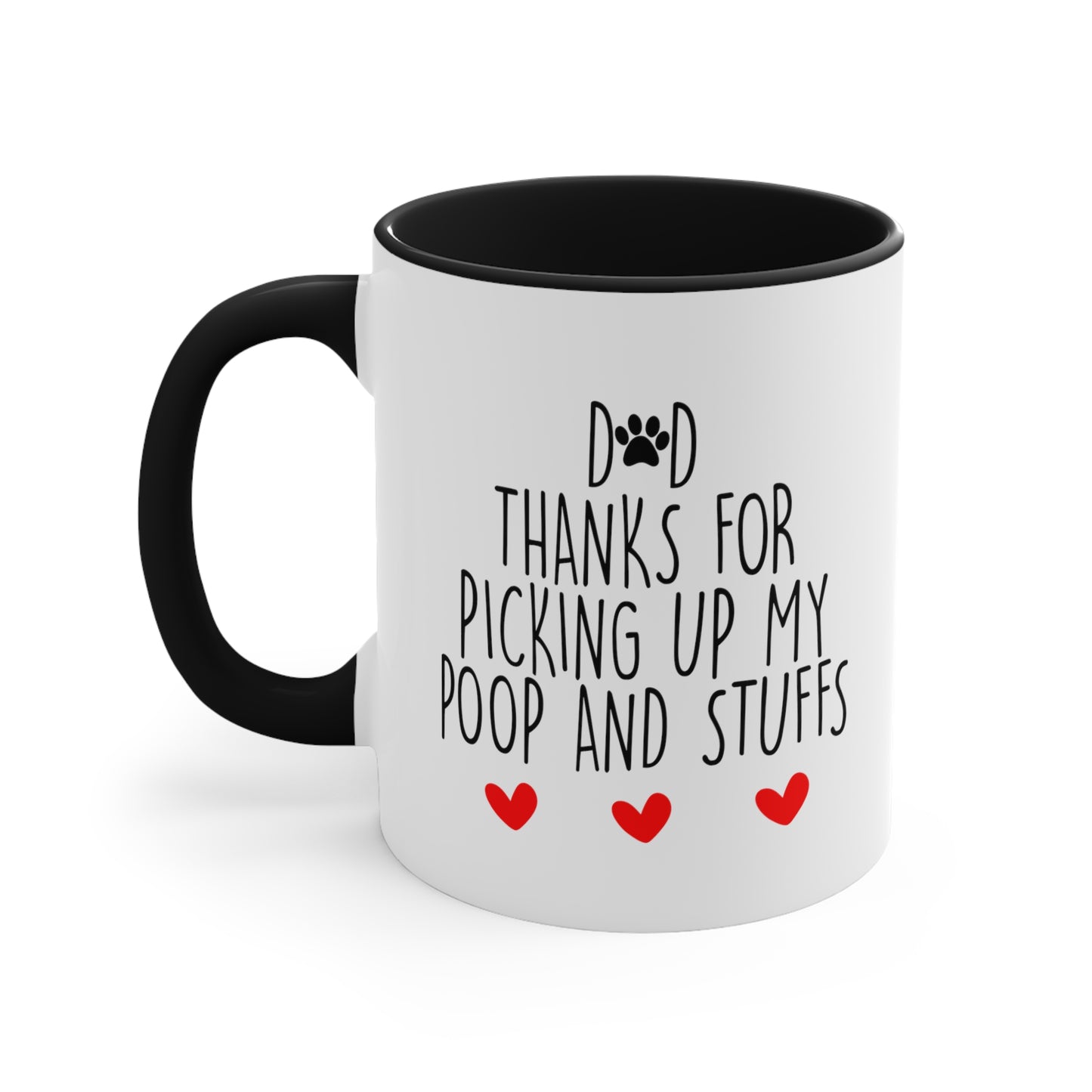 Dog Poop Coffee Mug - Double Sided Black Accent White Ceramic 11oz by TheGlassyLass.com