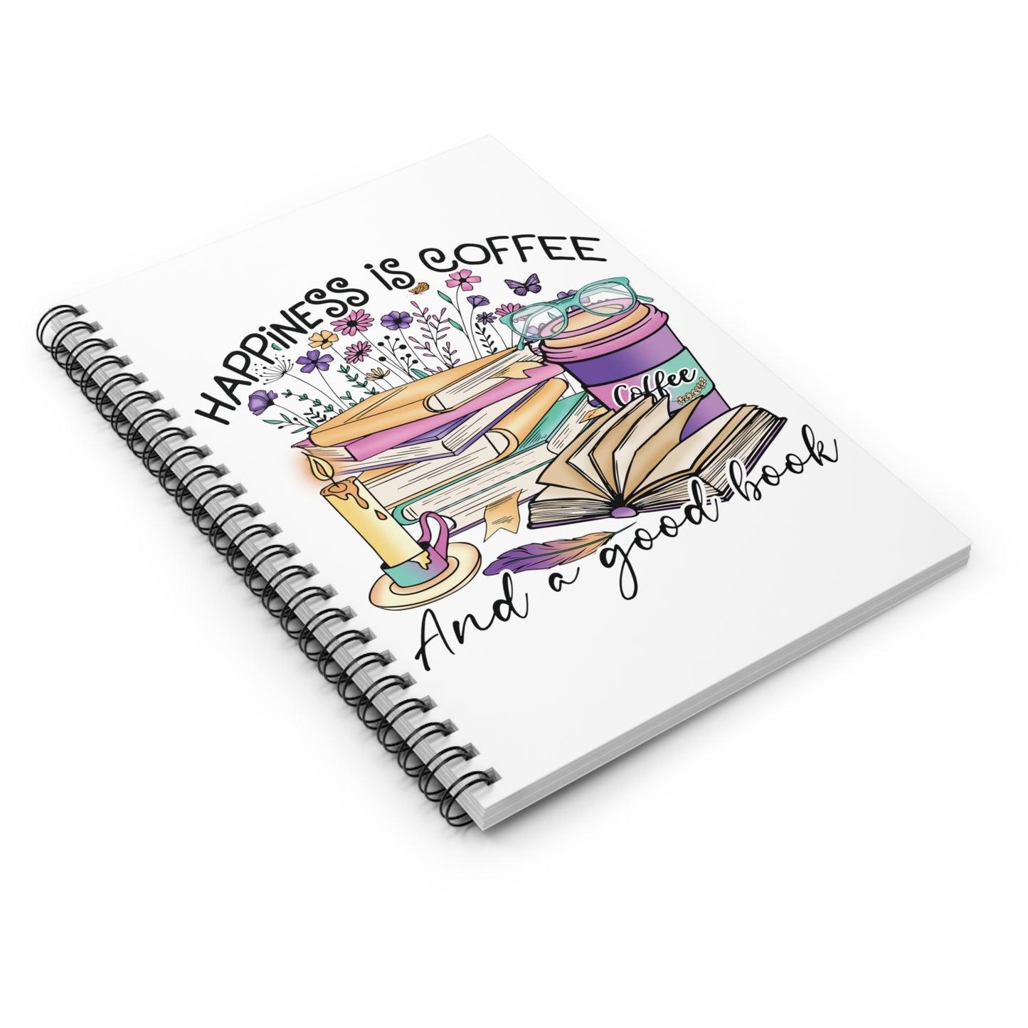 Happiness Is: Spiral Notebook - Log Books - Journals - Diaries - and More Custom Printed by TheGlassyLass