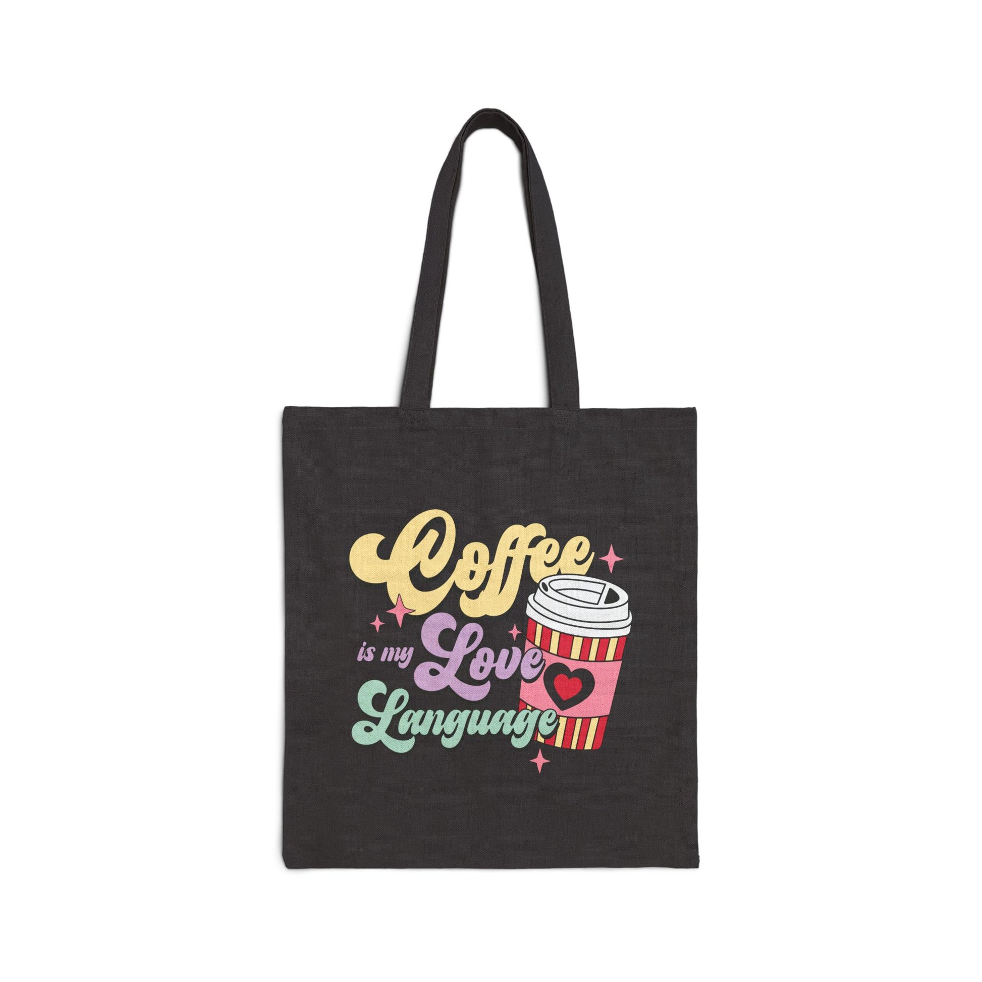 Coffee Is My Love Language Logo Tote Bag - Heavyweight 100% Cotton Canvas by TheGlassyLass.com