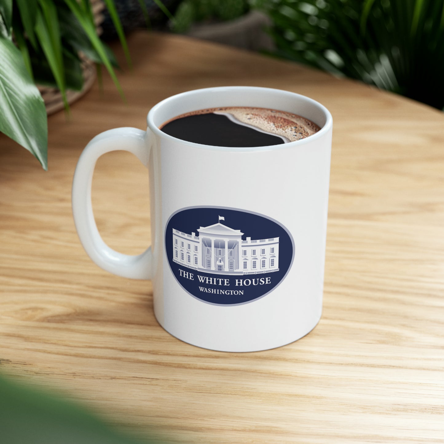 The White House Coffee Mug - Double Sided White Ceramic 11oz by TheGlassyLass.com