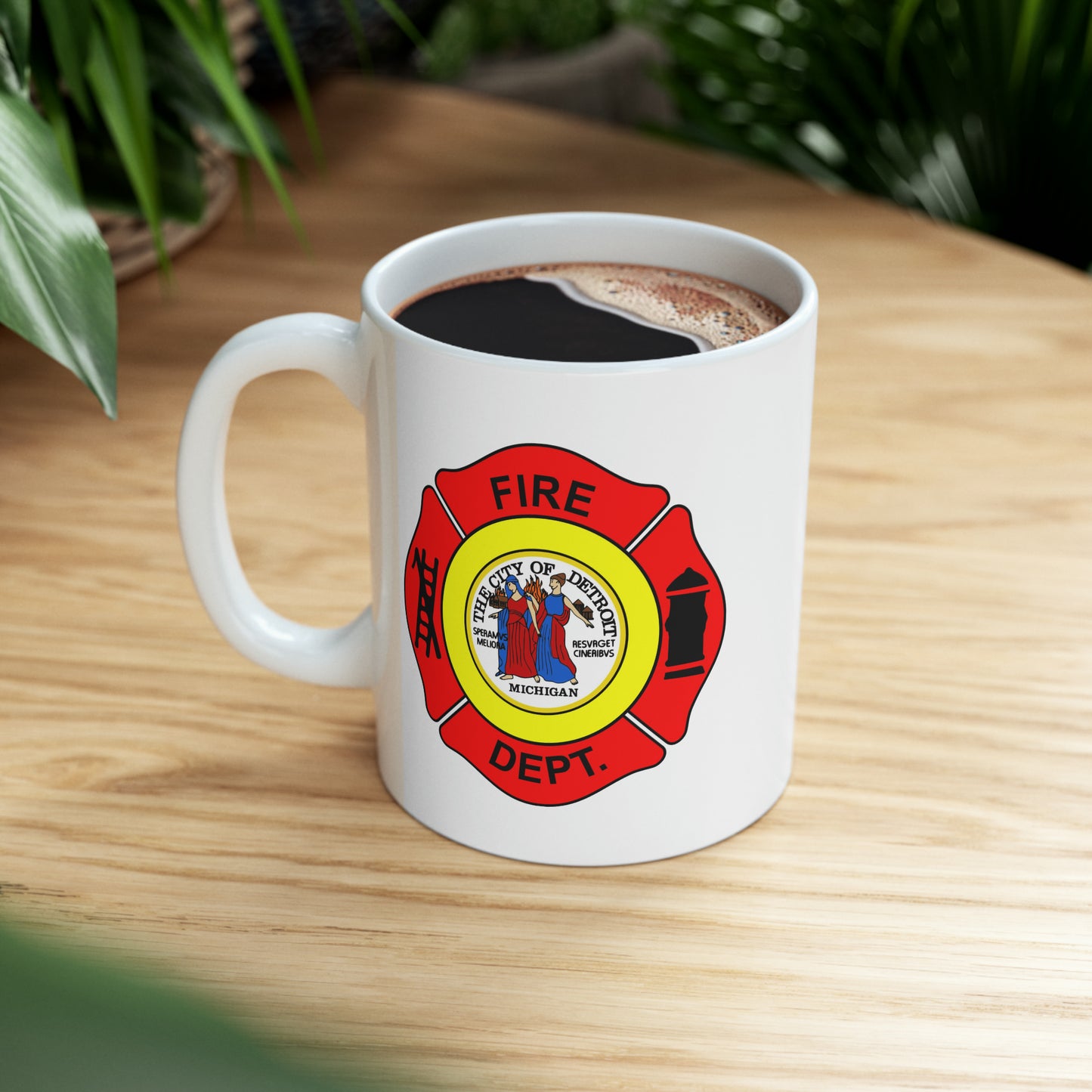 Detroit Fire Department Coffee Mug - Double Sided White Ceramic 11oz by TheGlassyLass.com