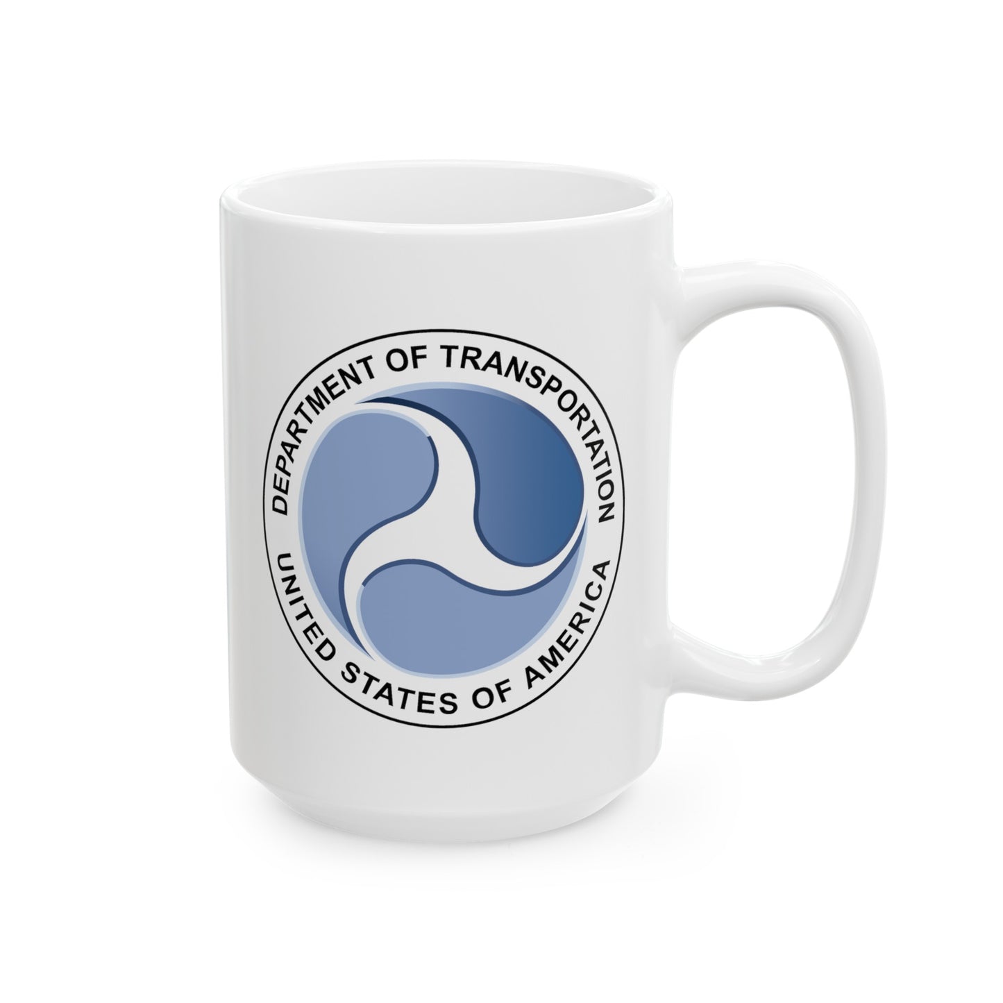 Department of Transportation Coffee Mug - Double Sided White Ceramic 15oz by TheGlassyLass.com