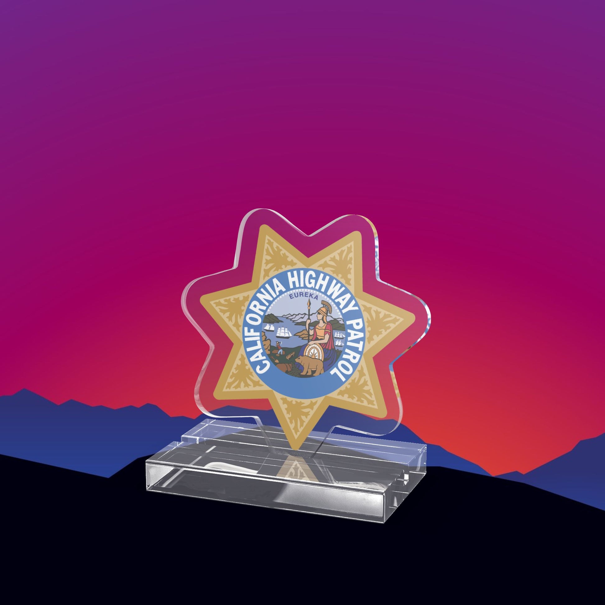 California Highway Patrol Acrylic Standee by TheGlassyLass.com