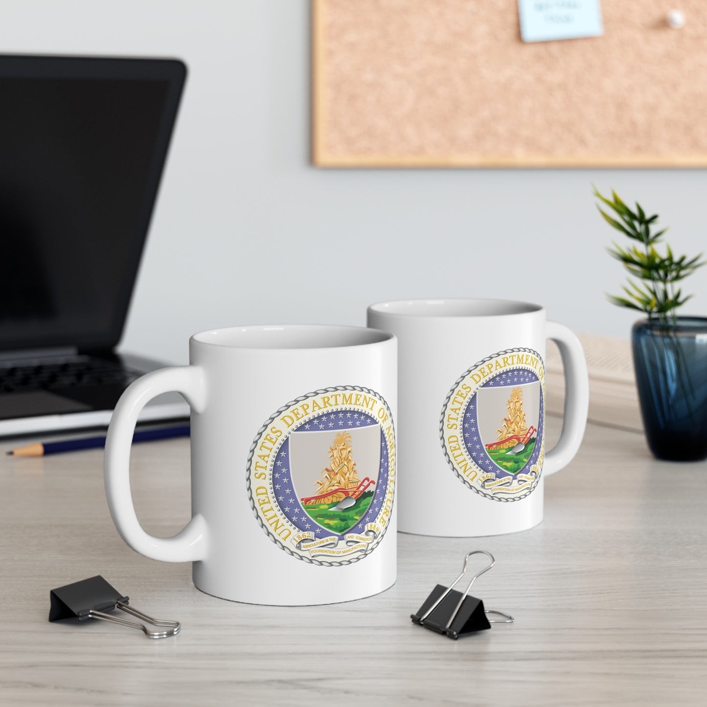 Department of Agriculture Coffee Mug - Double Sided White Ceramic 11oz by TheGlassyLass.com