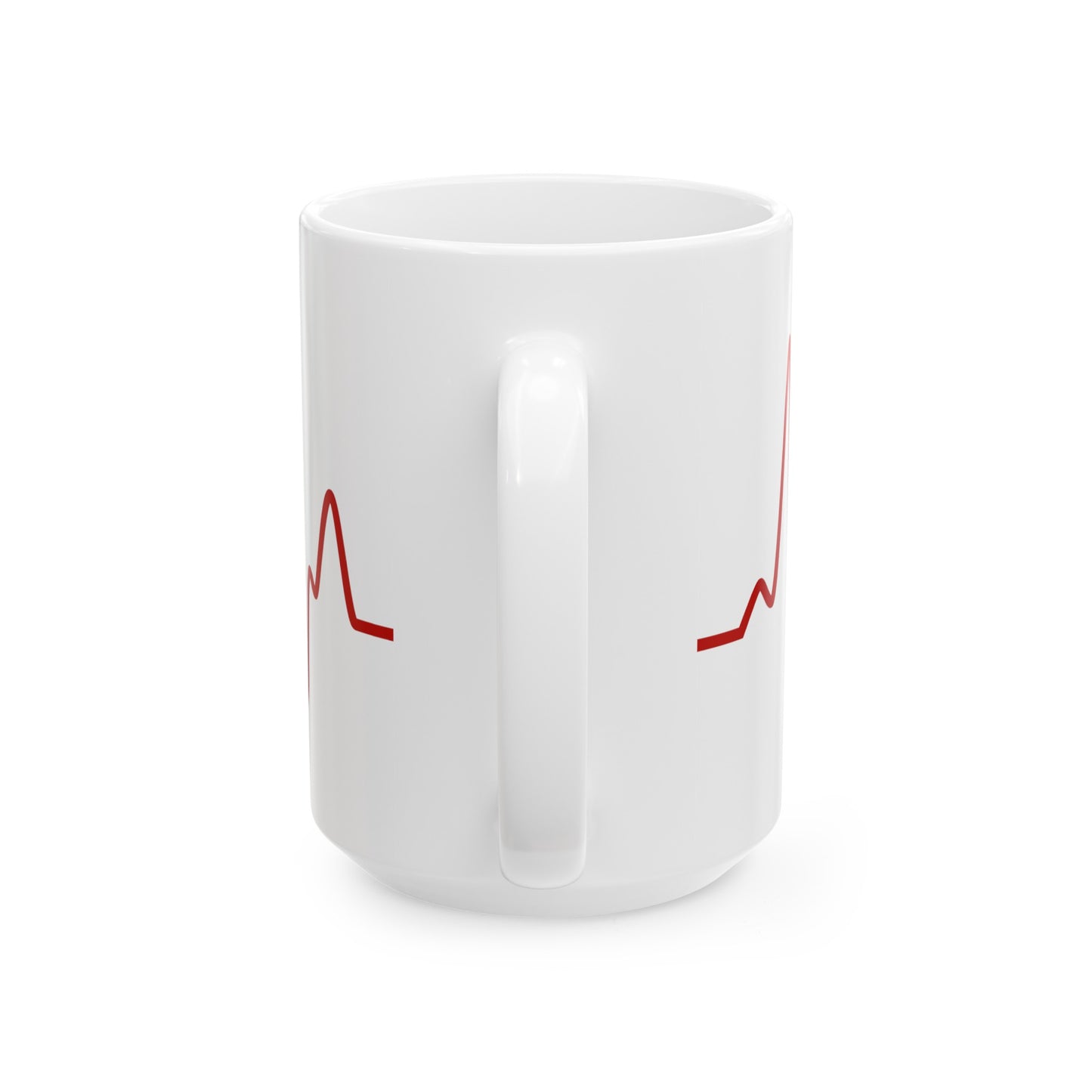 Sine Wave Coffee Mug - Double Sided White Ceramic 15oz by TheGlassyLass.com