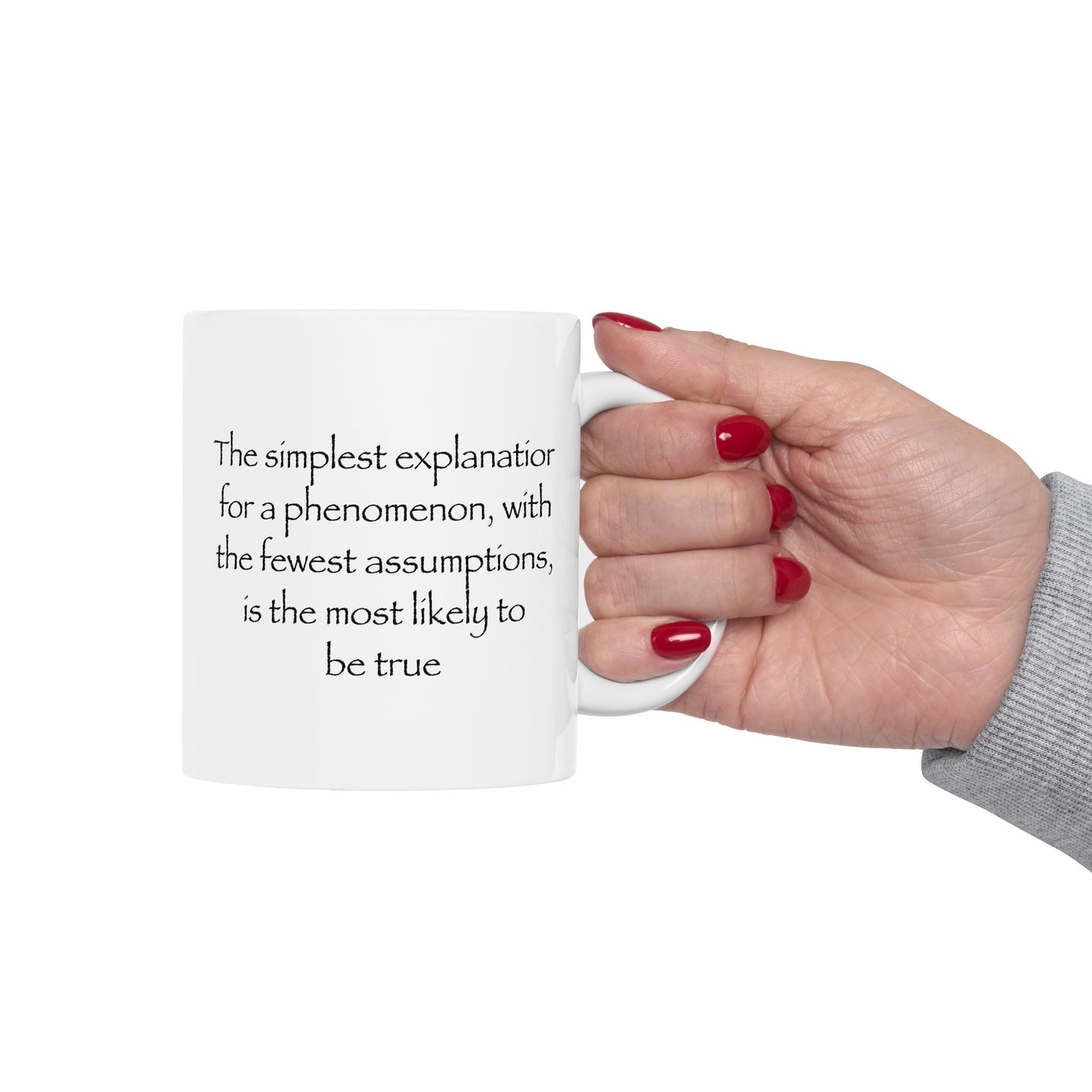 Occam's Razor Coffee Mug - Double Sided White Ceramic 11oz by TheGlassyLass.com