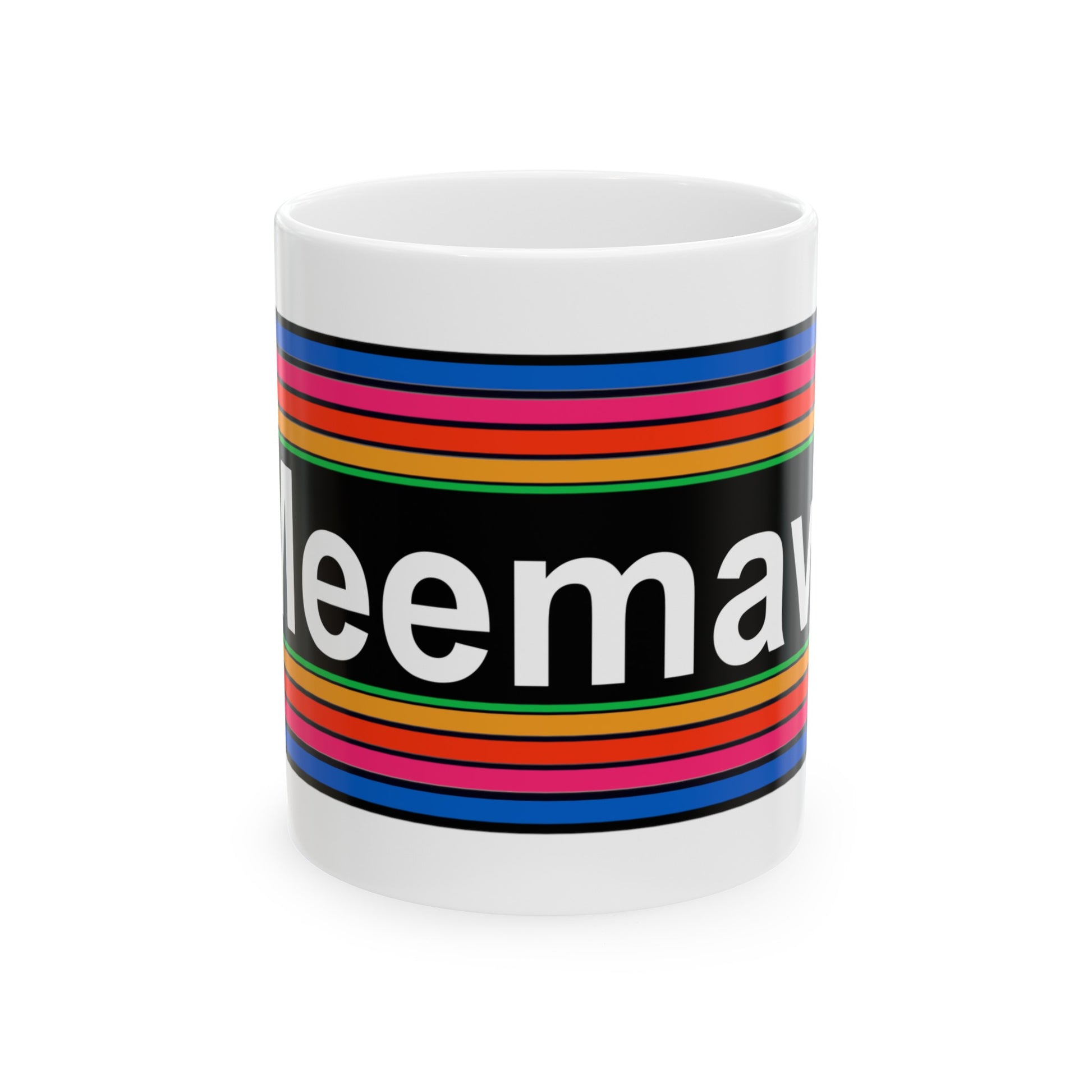 Rainbow Meemaw Coffee Mug - Wrap Print White Ceramic 11oz - by TheGlassyLass.com