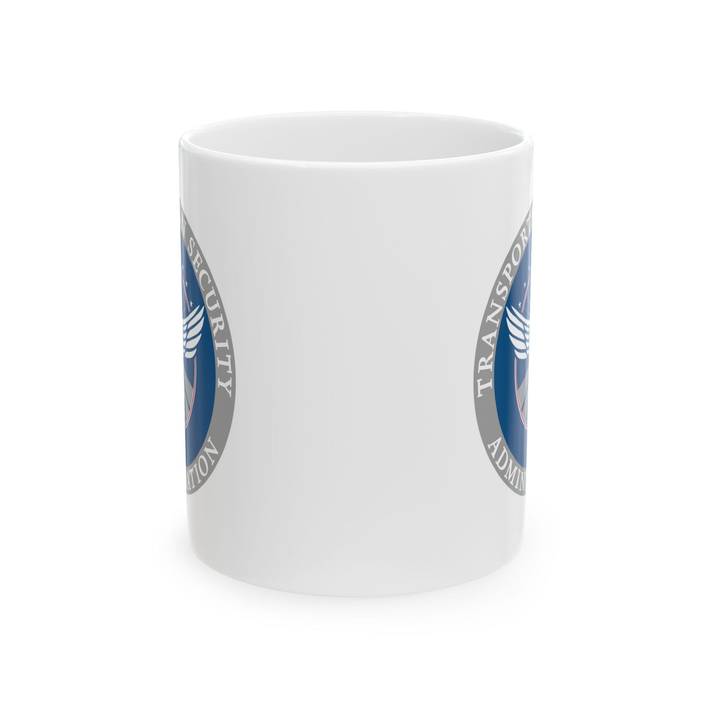 Transportation Security Administration Coffee Mug - Double Sided Print, White Ceramic, 11oz by TheGlassyLass.com