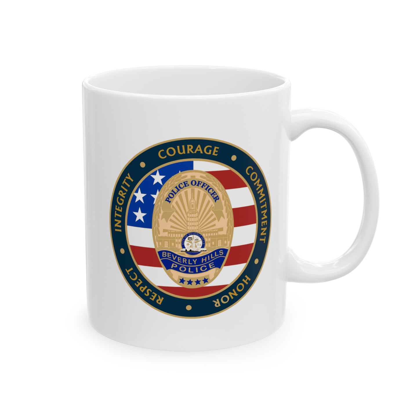 Beverly Hills Police Coffee Mug - Double Sided White Ceramic 11oz by TheGlassyLass.com