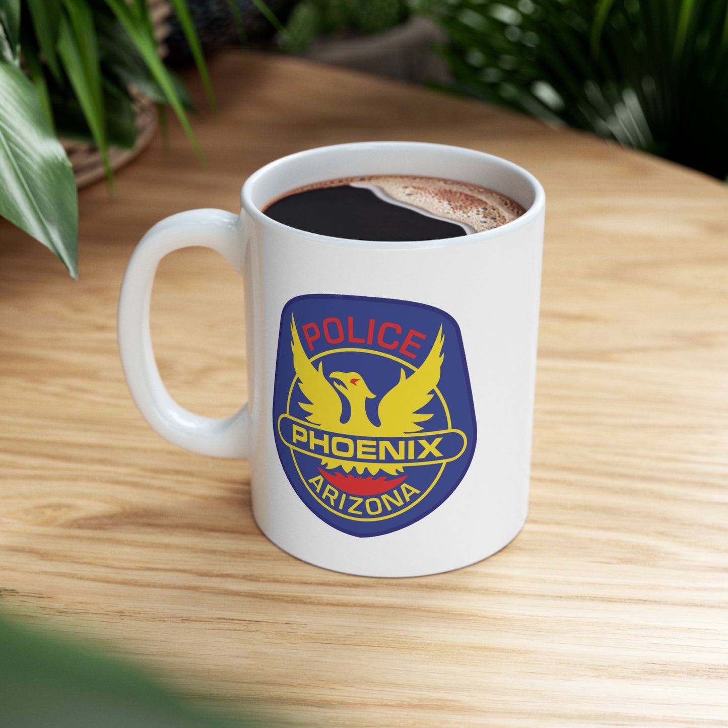 Phoenix Police Coffee Mug - Double Sided White Ceramic 11oz by TheGlassyLass.com