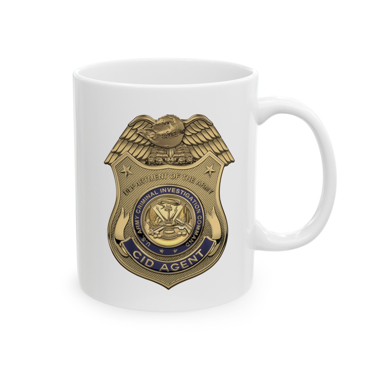 Army CID Agent Badge Coffee Mug - Double Sided White Ceramic 11oz by TheGlassyLass.com