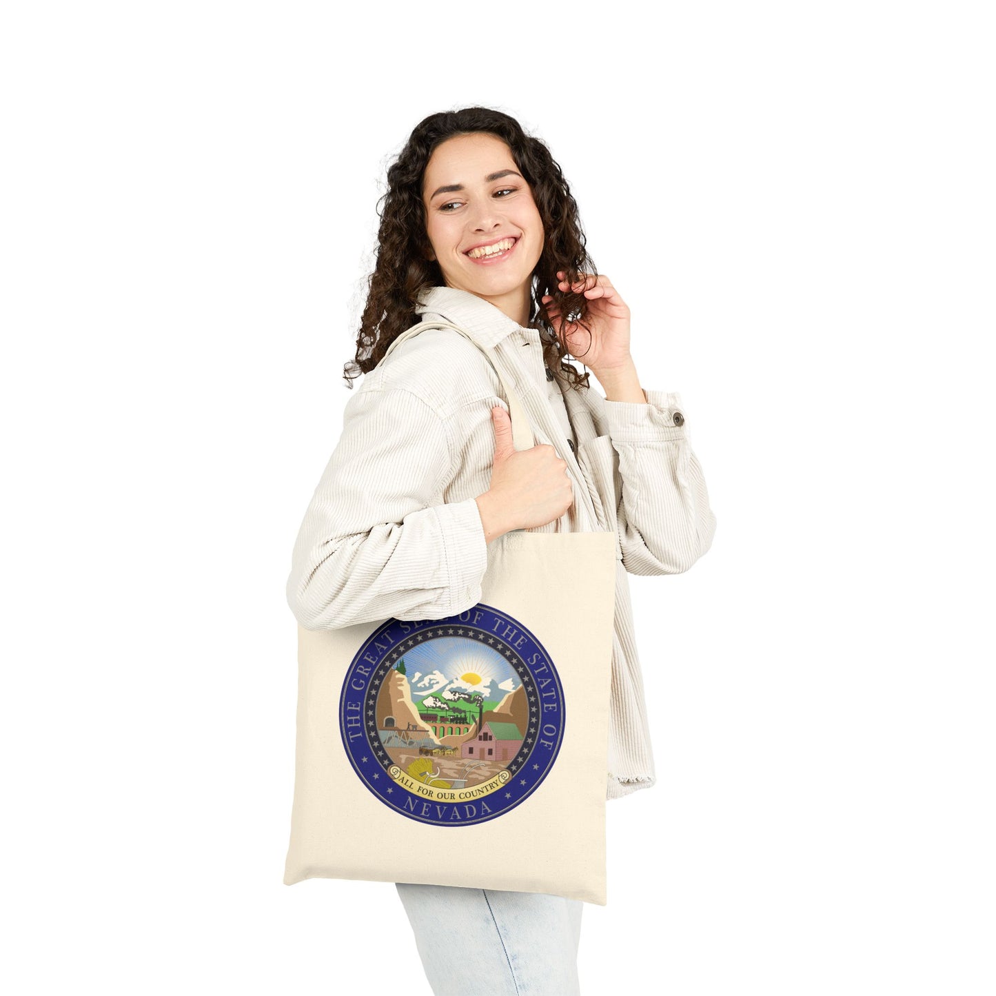Sate of Nevada Seal Tote Bag - Heavyweight 100% Cotton Canvas by TheGlassyLass.com