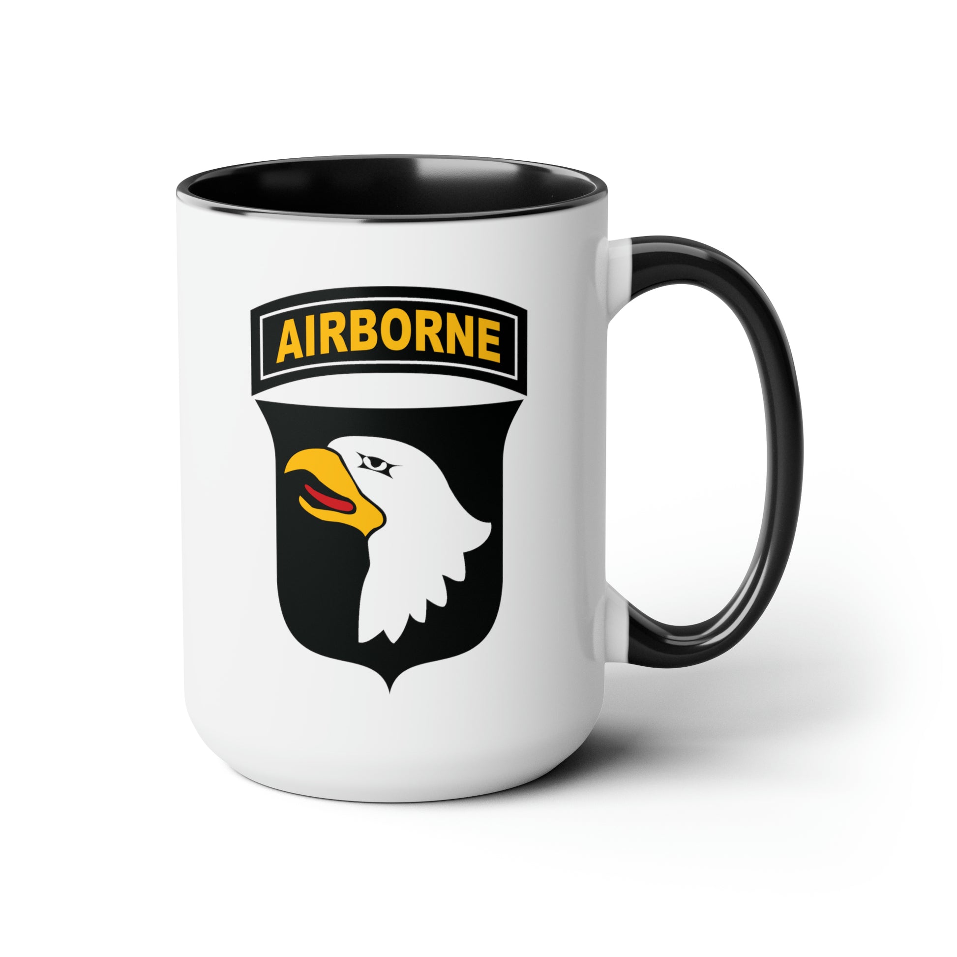 US Army Airborne Coffee Mugs - Double Sided Black Accent White Ceramic 15oz by TheGlassyLass.com