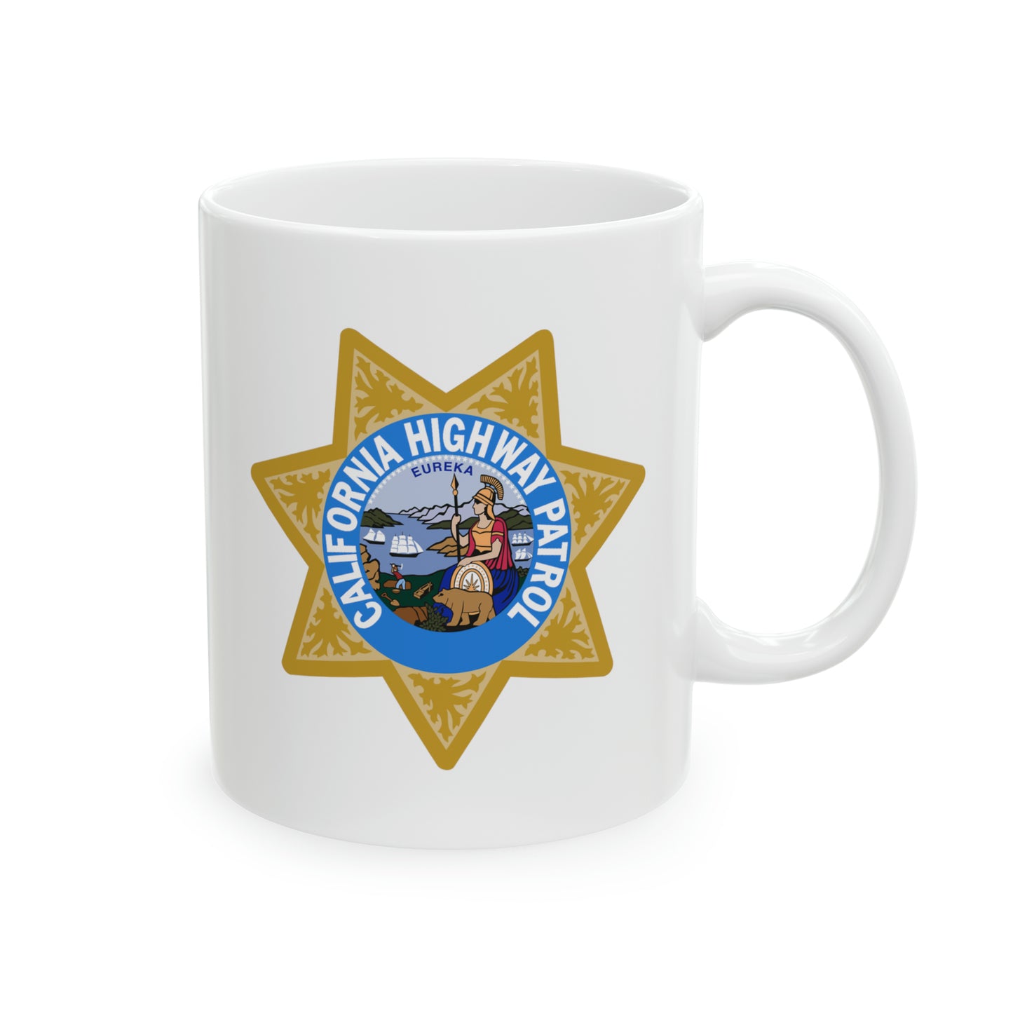 California Highway Patrol Coffee Mug - Double Sided White Ceramic 11oz by TheGlassyLass.com