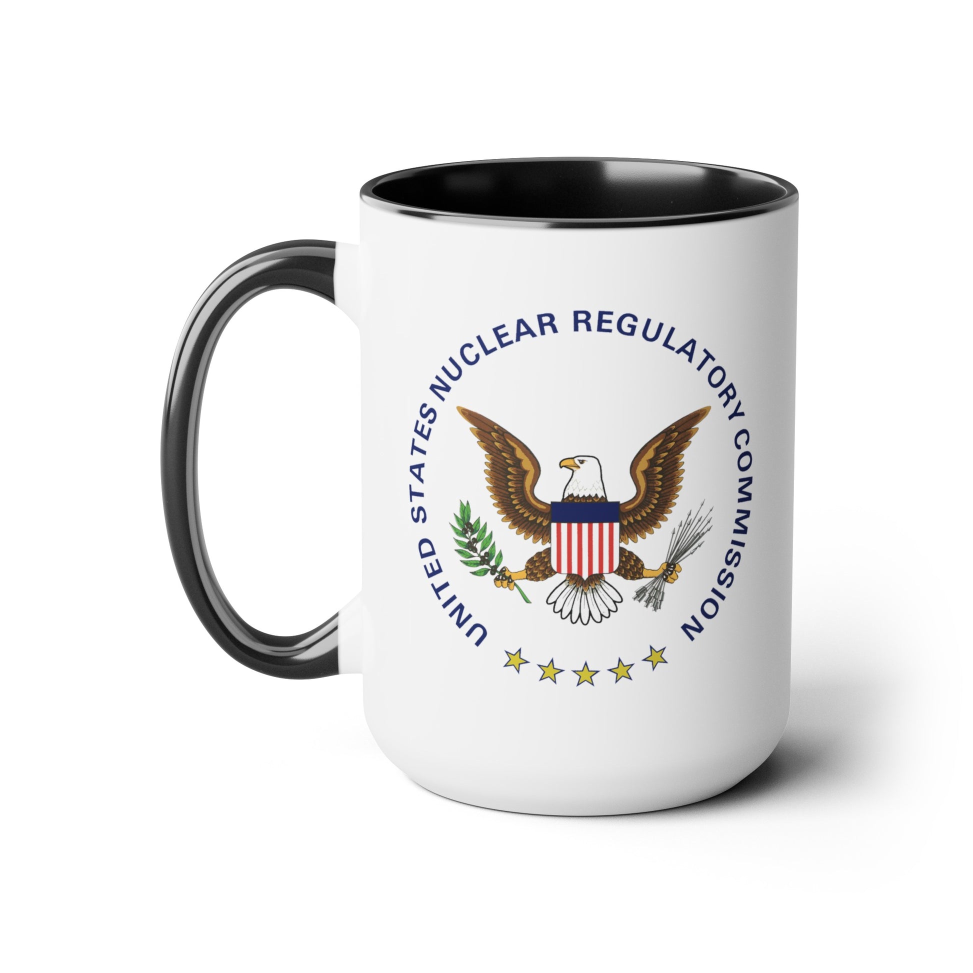 US NRC Coffee Mug - Double Sided Black Accent White Ceramic 15oz by TheGlassyLass.com