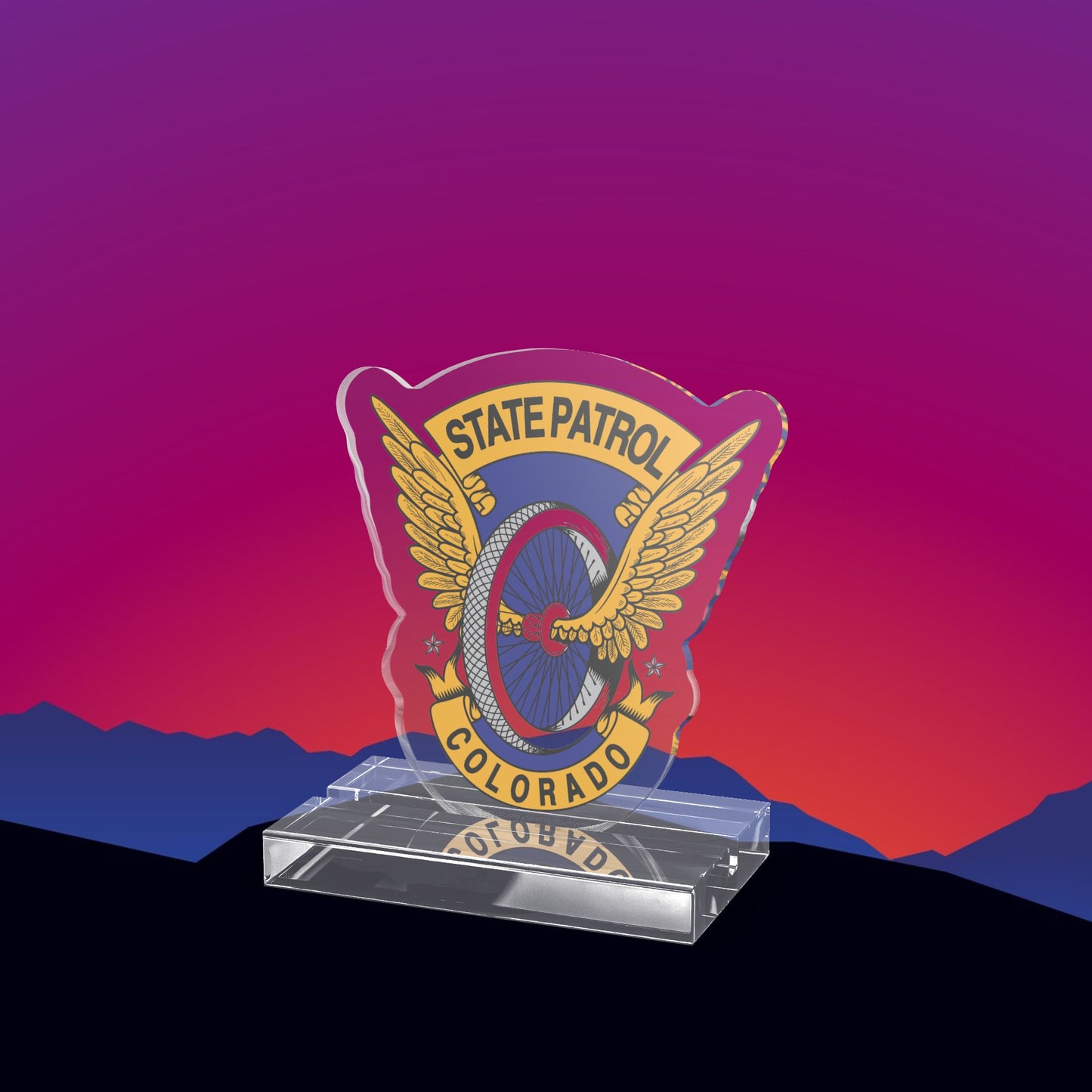 Colorado State Patrol Acrylic Standee by TheGlassyLass.com