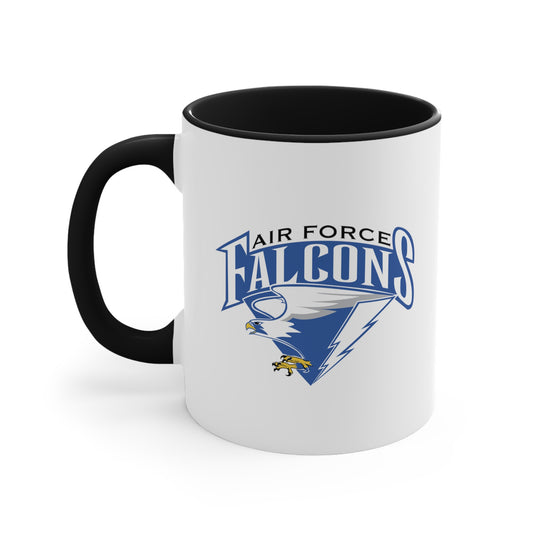 Air Force Falcons - Double Sided Black Accent White Ceramic Coffee Mug 11oz by TheGlassyLass.com