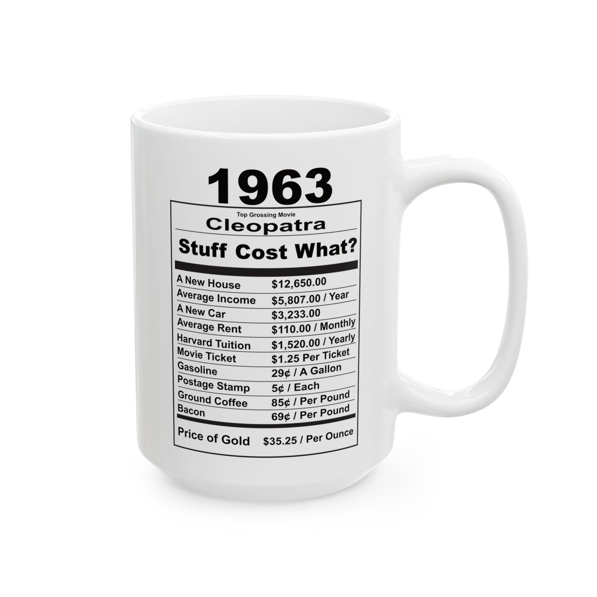 Keepin it Real Since 1963 Coffee Mug - Double Sided Print, White Ceramic, 15oz by TheGlassyLass.com