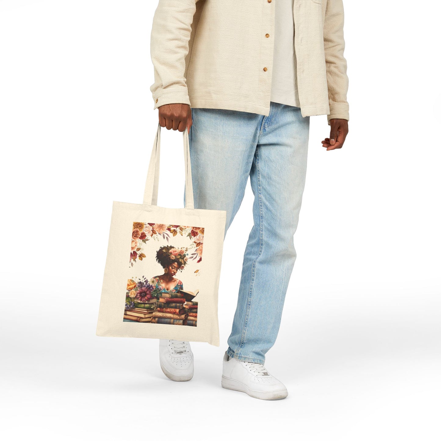 Reading Tote Bag - Heavyweight 100% Cotton Canvas by TheGlassyLass.com