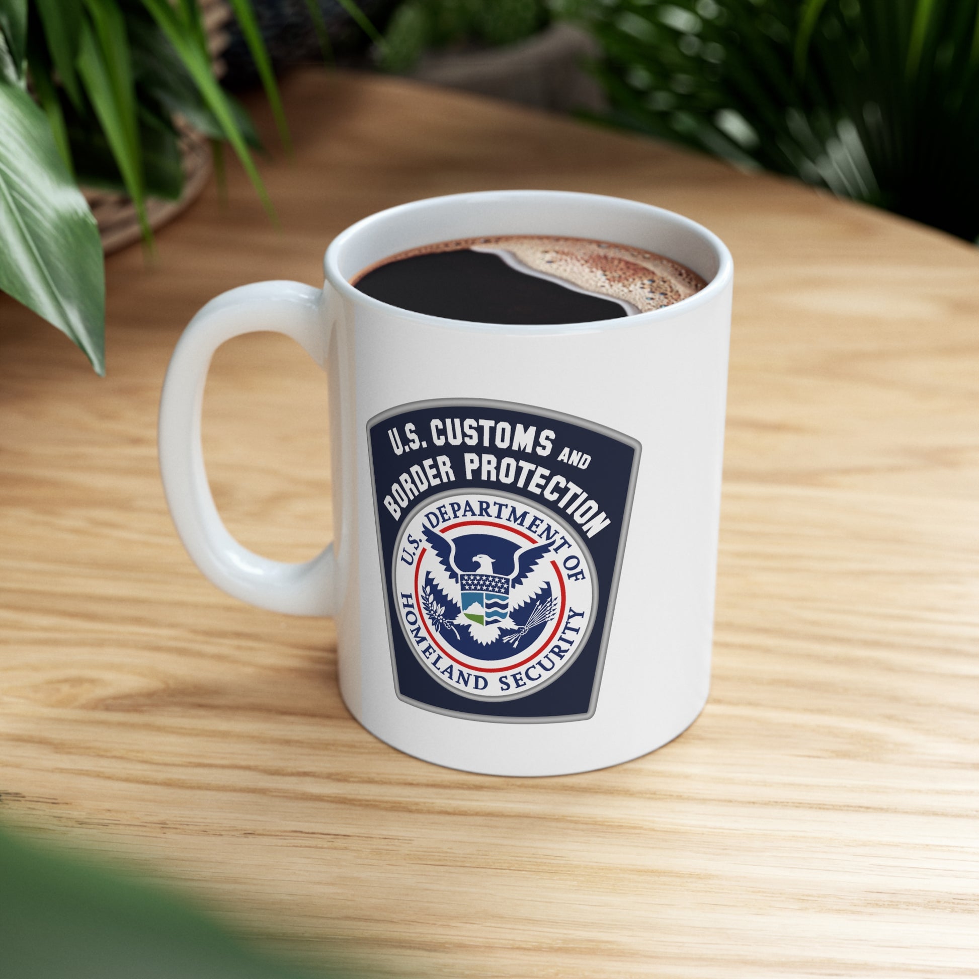 US Customs and Border Protection Coffee Mug - Double Sided White Ceramic 11oz by TheGlassyLass.com