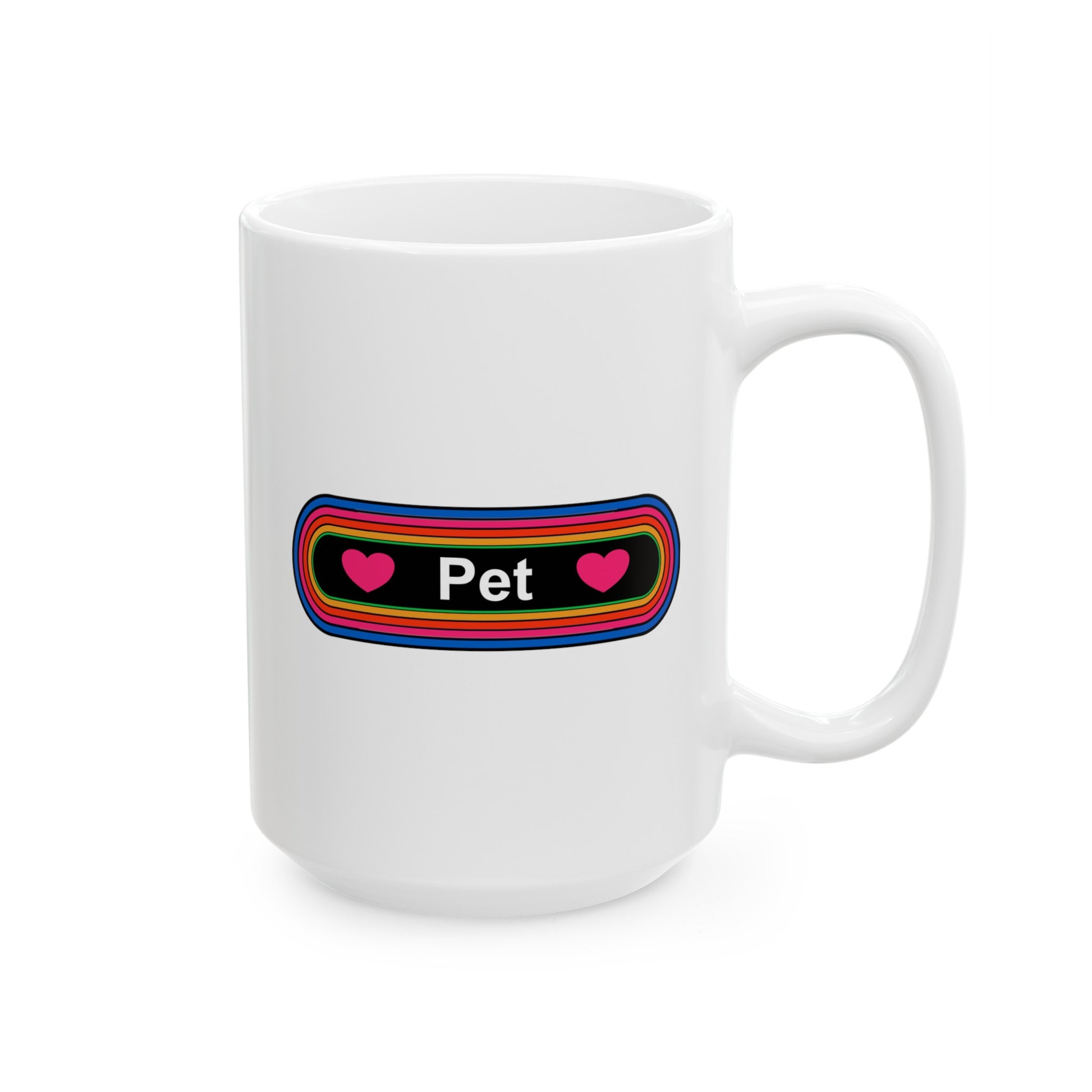 Rainbow Pet Coffee Mug - Double Sided White Ceramic 15oz - by TheGlassyLass.com