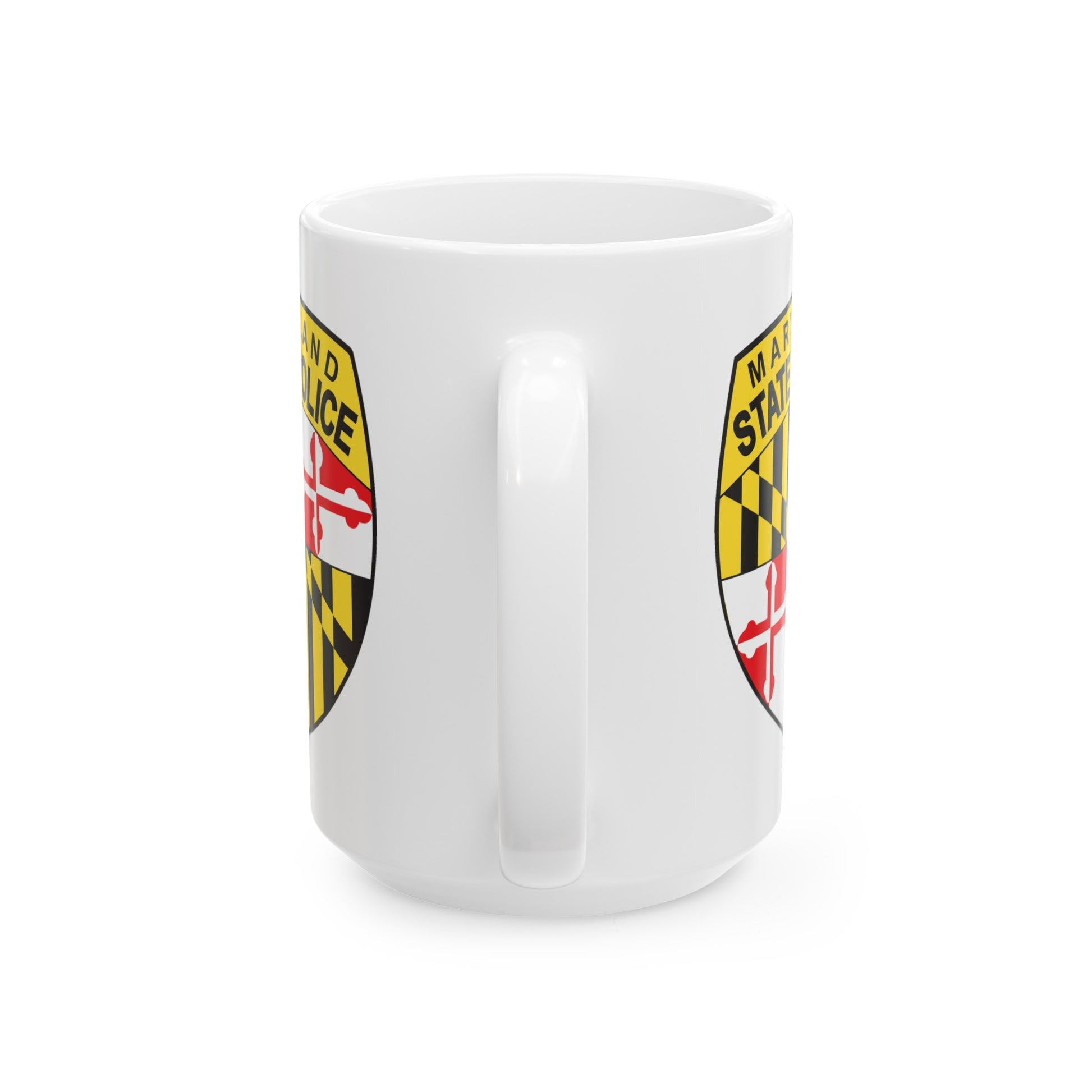 Maryland State Police Coffee Mug - Double Sided White Ceramic 15oz by TheGlassyLass.com