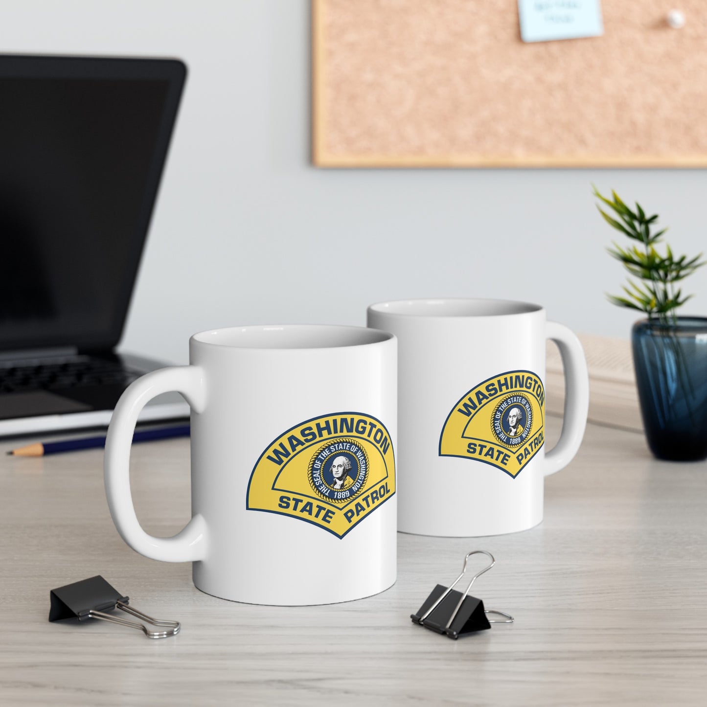 Washington State Patrol Coffee Mug - Double Sided White Ceramic 11oz by TheGlassyLass.com