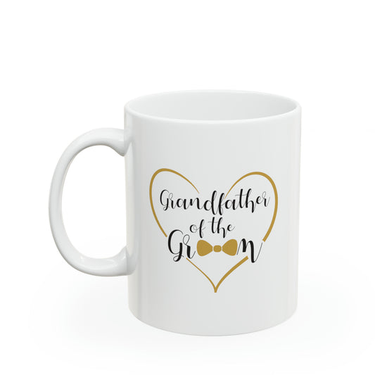 Grandfather of the Groom Coffee Mug - Double Sided 11oz White Ceramic by TheGlassyLass.com