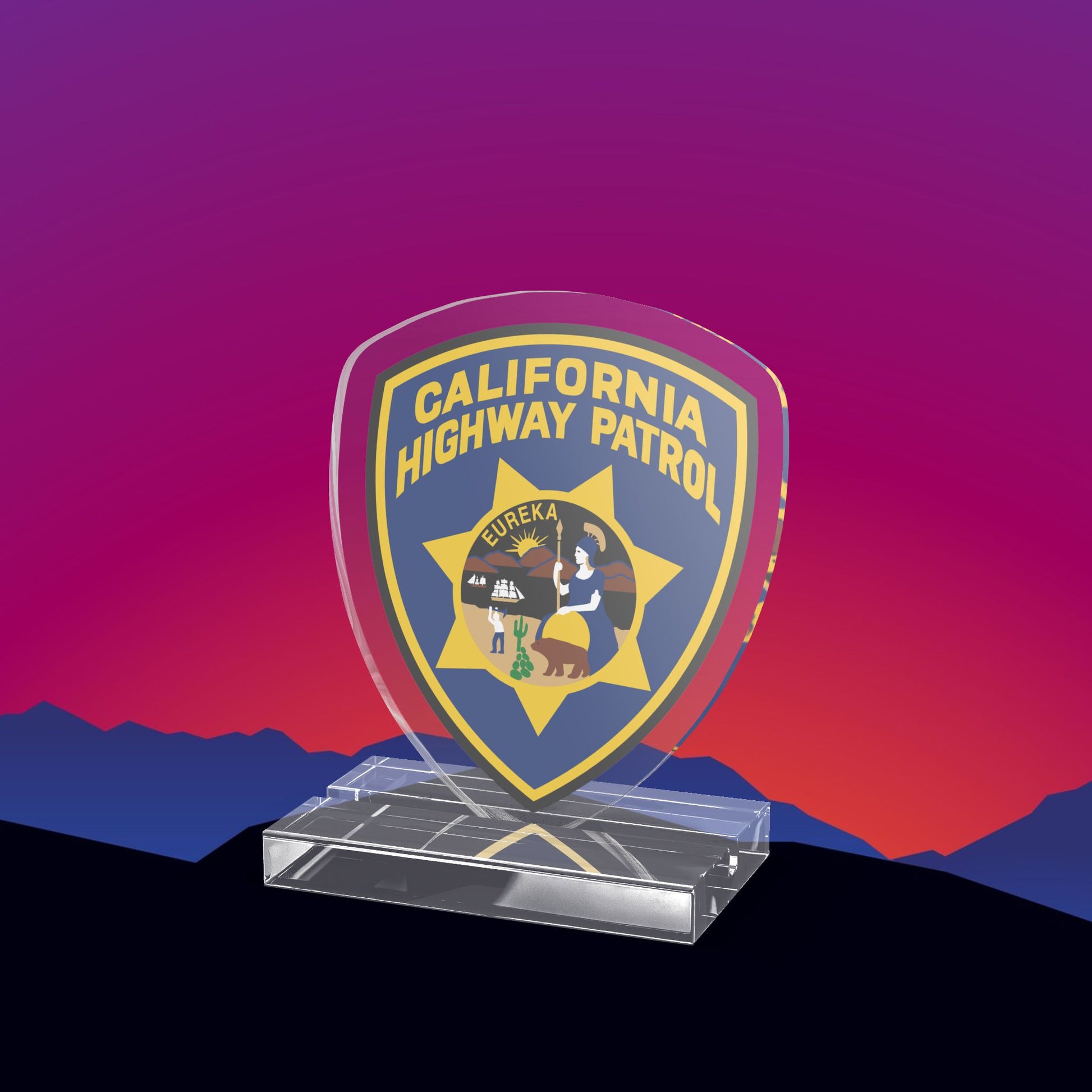 California Highway Patrol Acrylic Standee by TheGlassyLass.com