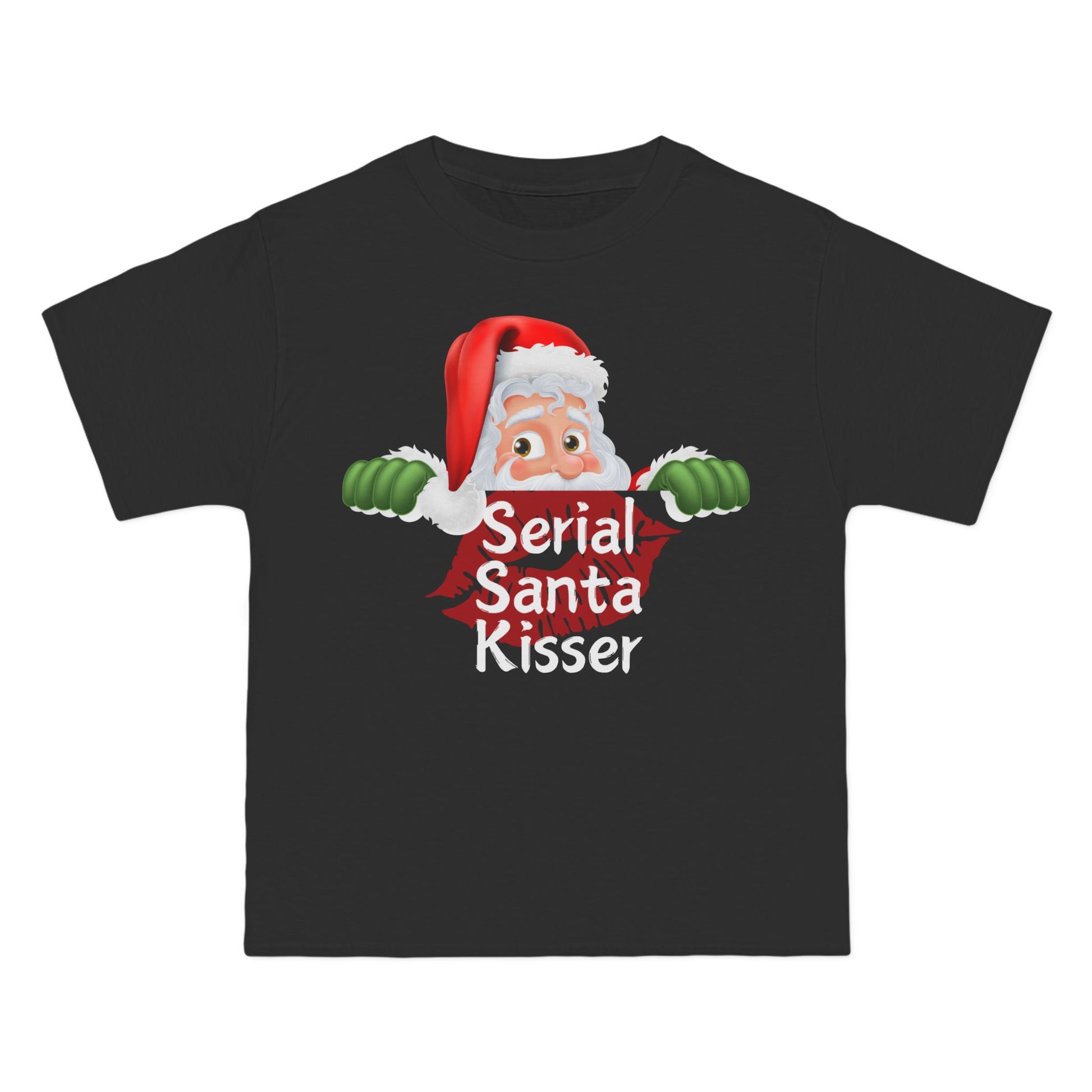 Serial Santa Kisser T-Shirt: (Hanes Beefy-T 100% Preshrunk Cotton Custom Printed by TheGlassyLass.com