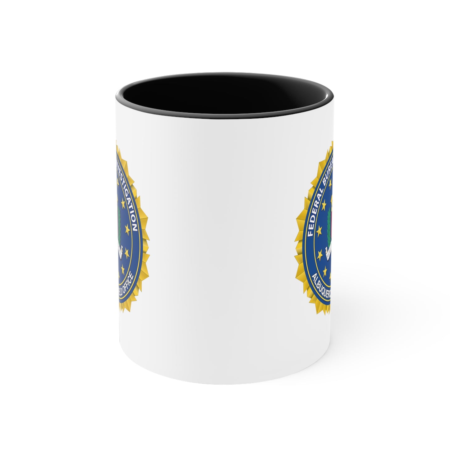 The FBI Albuquerque Field Office Coffee Mug - Double Sided Black Accent Ceramic 11oz by TheGlassyLass.com