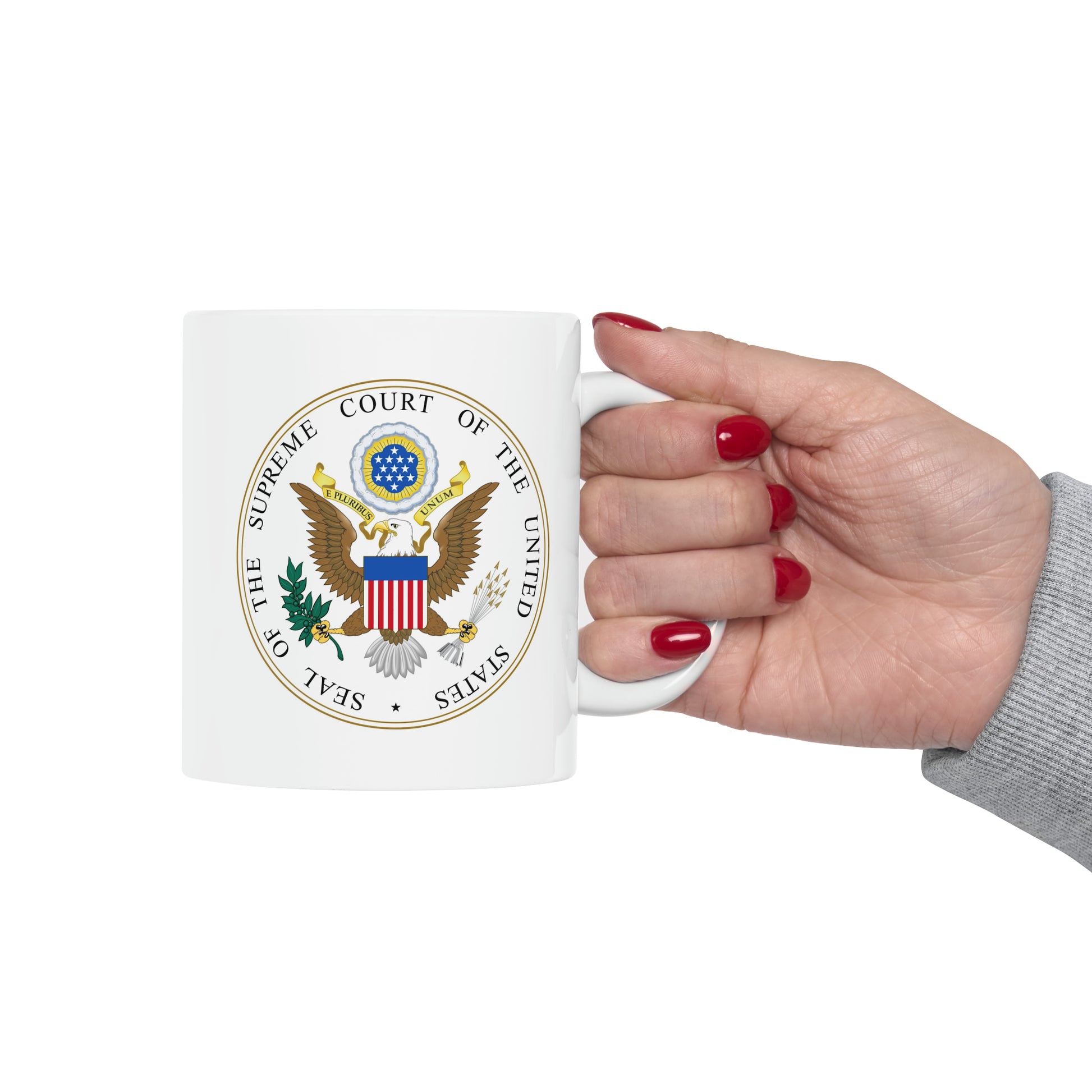 US Supreme Court Seal Coffee Mug - Double Sided White Ceramic 11oz by TheGlassyLass