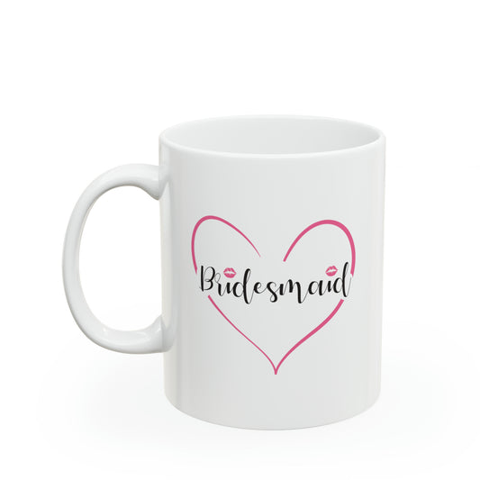 Bridesmaid Coffee Mug - Double Sided 11oz White Ceramic by TheGlassyLass.com