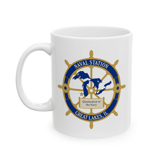 Naval Station Great Lakes Coffee Mug - Double Sided White Ceramic 11oz by TheGlassyLass.com