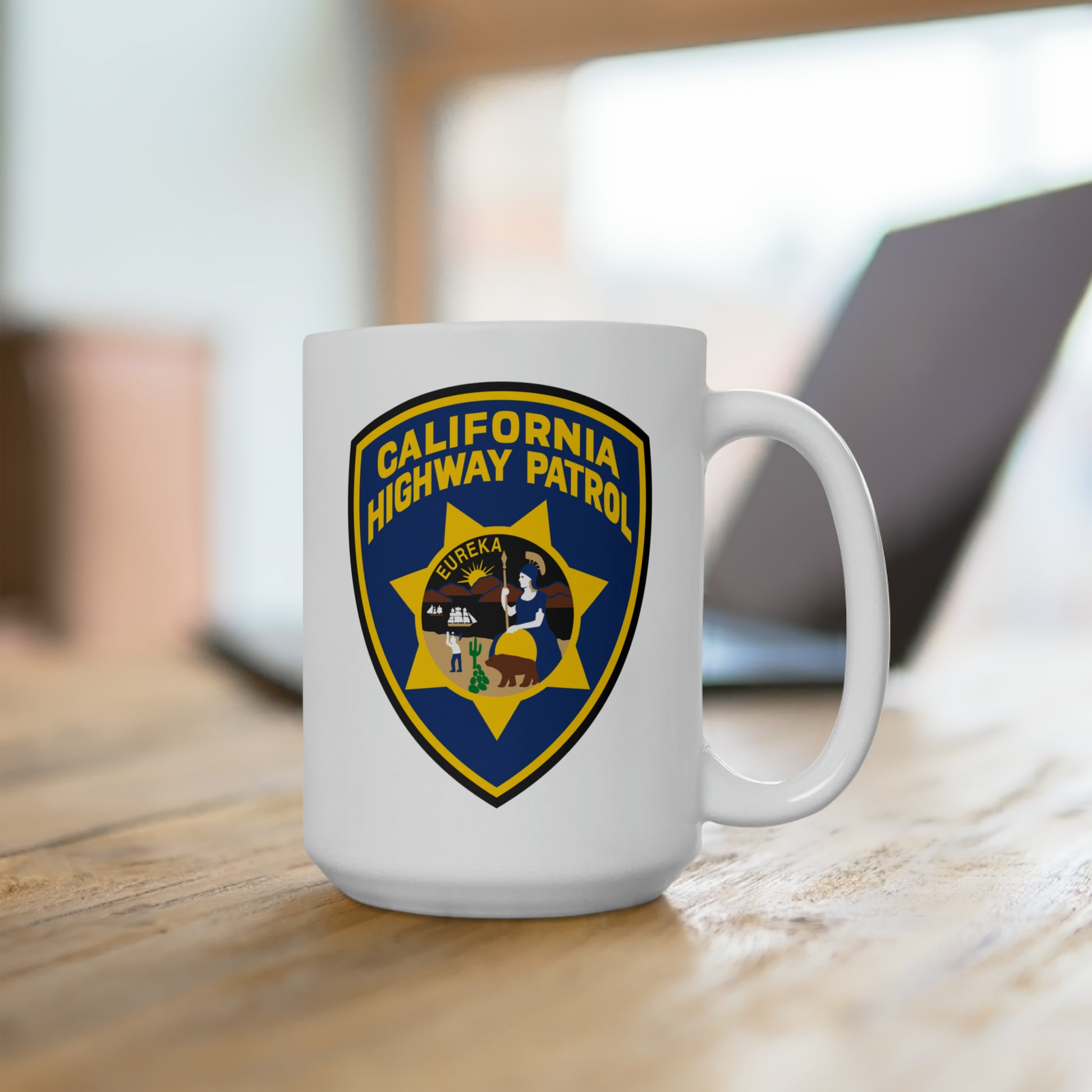 California Highway Patrol Coffee Mug - Double Sided White Cerramic 15oz by TheGlassyLass.com