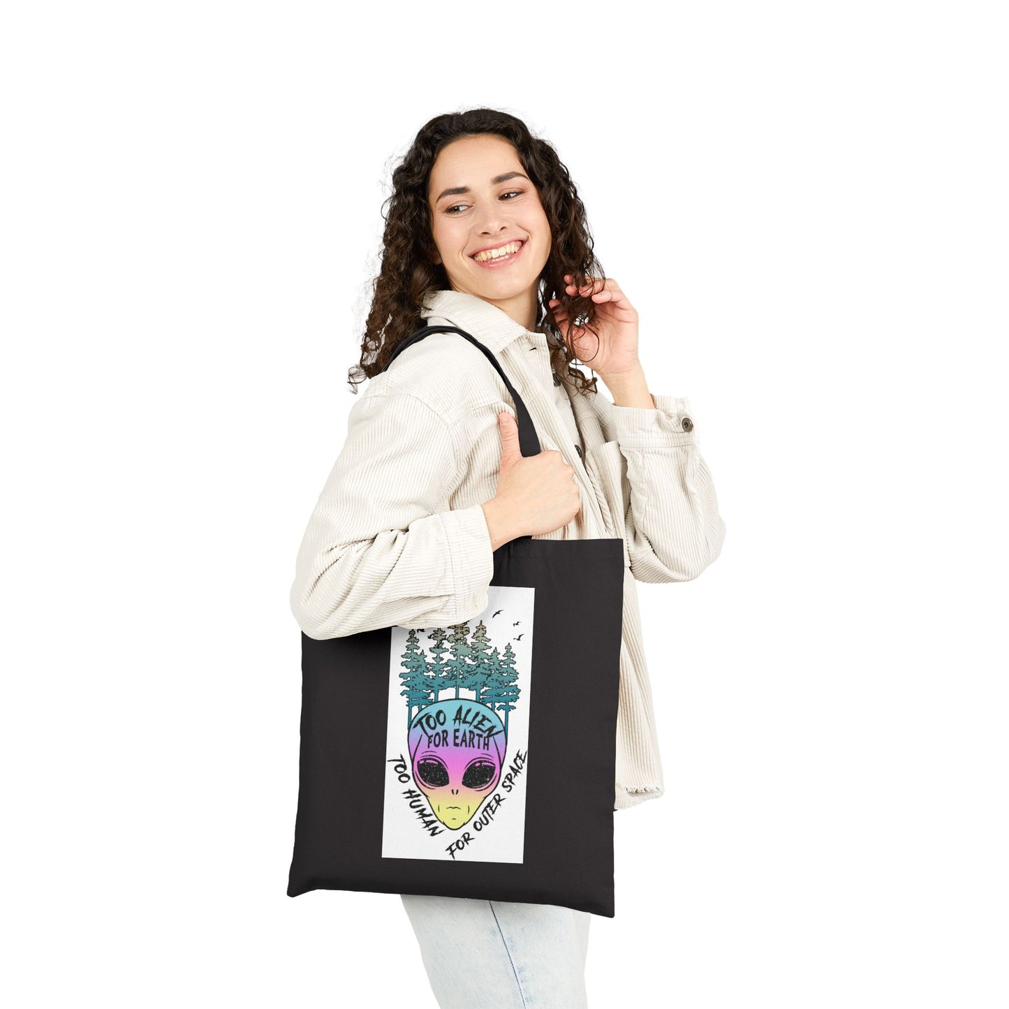 Too Alien for Earth Logo Tote Bag - Heavyweight 100% Cotton Canvas by TheGlassyLass.com