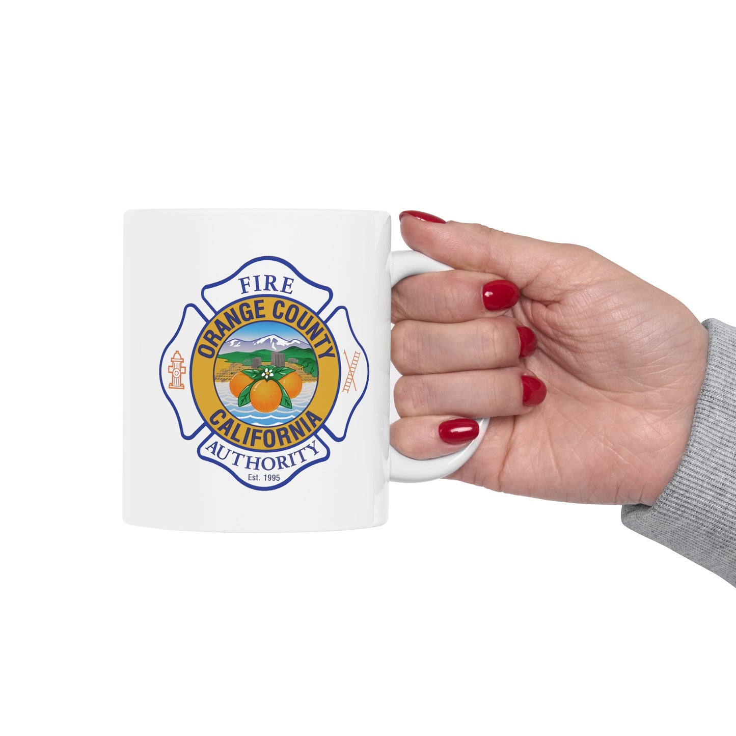 Orange County Fire Authority Coffee Mug - Double Sided White Ceramic 11oz by TheGlassyLass.com