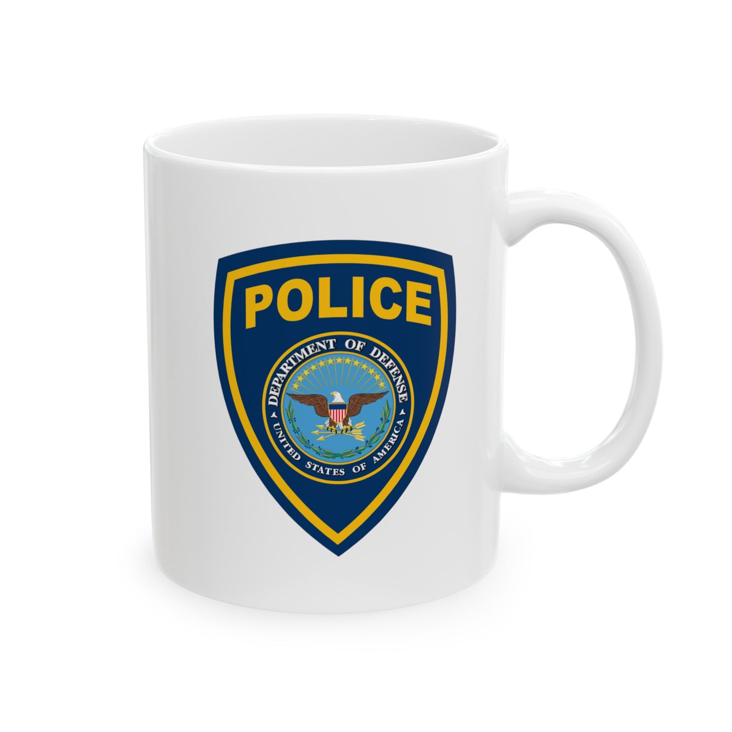 DOD Police Coffee Mug - Double Sided White Ceramic 11oz by TheGlassyLass.com