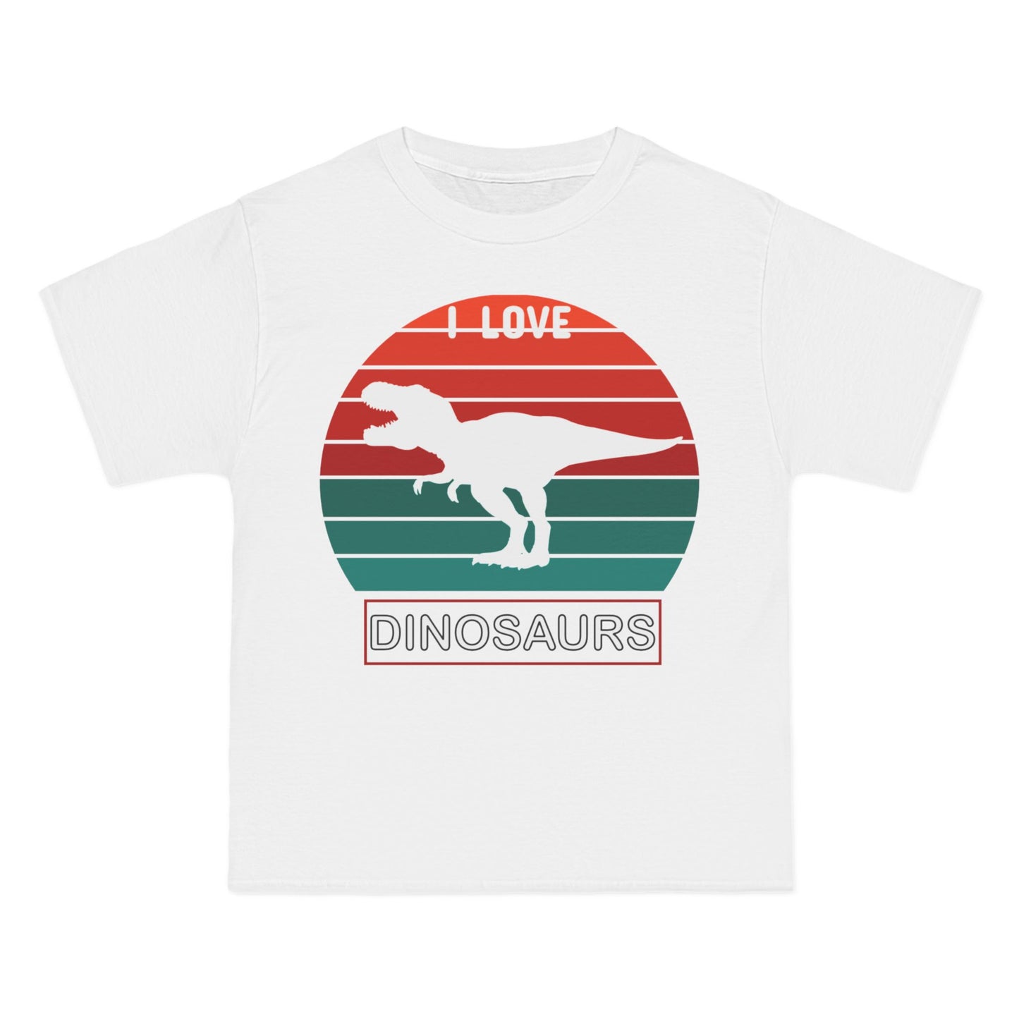 I Love Dinosaurs T-Shirt: (Hanes Beefy-T 100% Preshrunk Cotton Custom Printed by TheGlassyLass.com