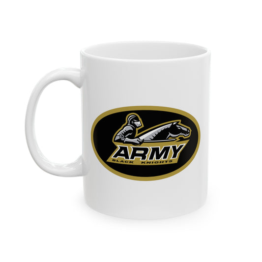 US Army Black Knights - Double Sided White Ceramic Coffee Mug 11oz by TheGlassyLass.com