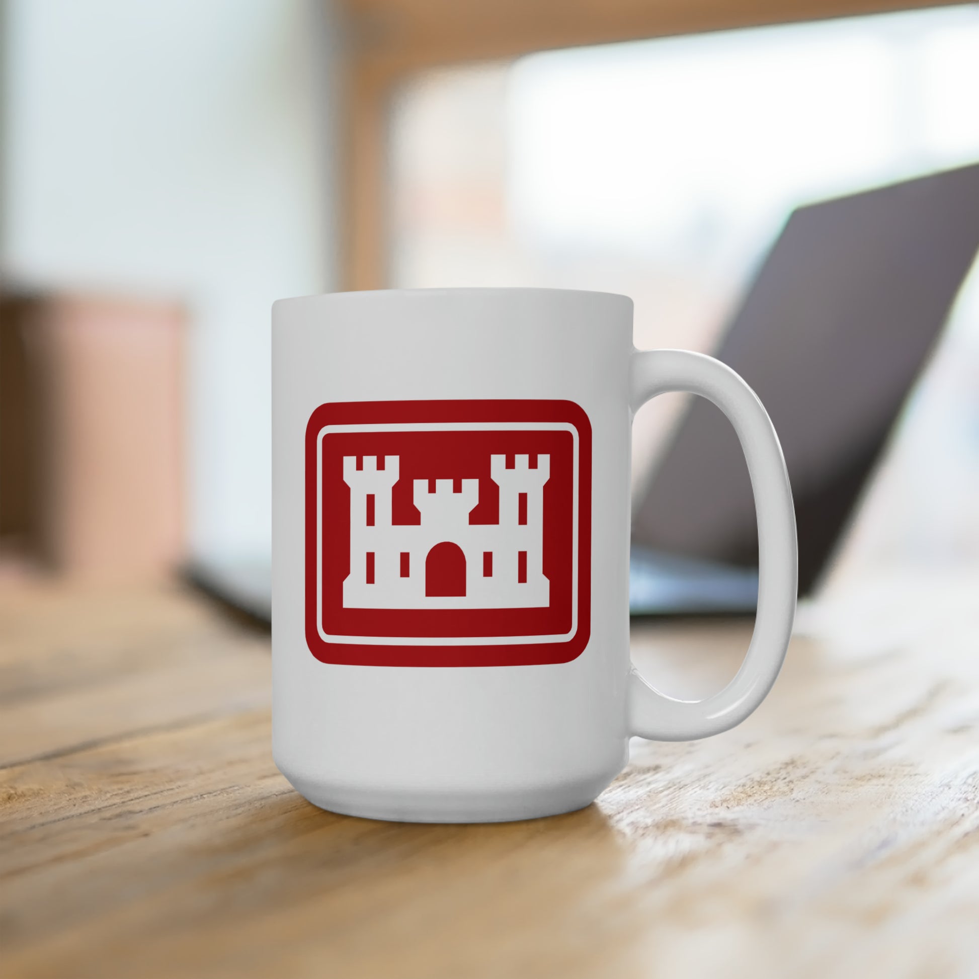 US Army Corps of Engineers Coffee Mug - Double Sided White Ceramic 15oz - by TheGlassyLass.com