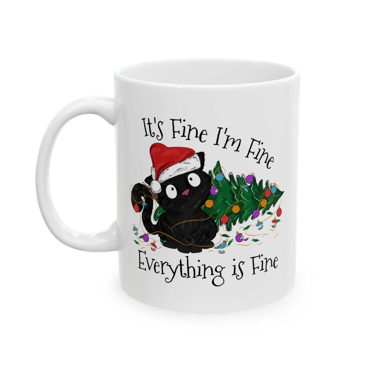 Everything is Fine Coffee Mug - Double Sided White Ceramic 11oz by TheGlassyLass.com