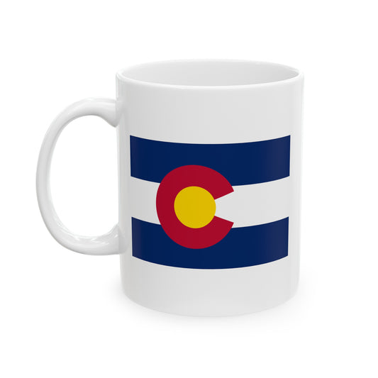 Colorado State Flag - Double Sided White Ceramic Coffee Mug 11oz by TheGlassyLass.com