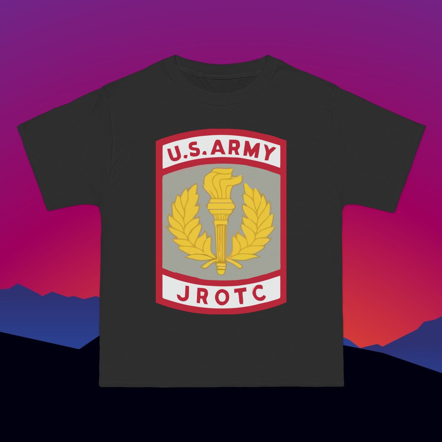 US Army JROTC T-Shirt: (Hanes Beefy-T 100% Preshrunk Cotton Custom Printed by TheGlassyLass.com