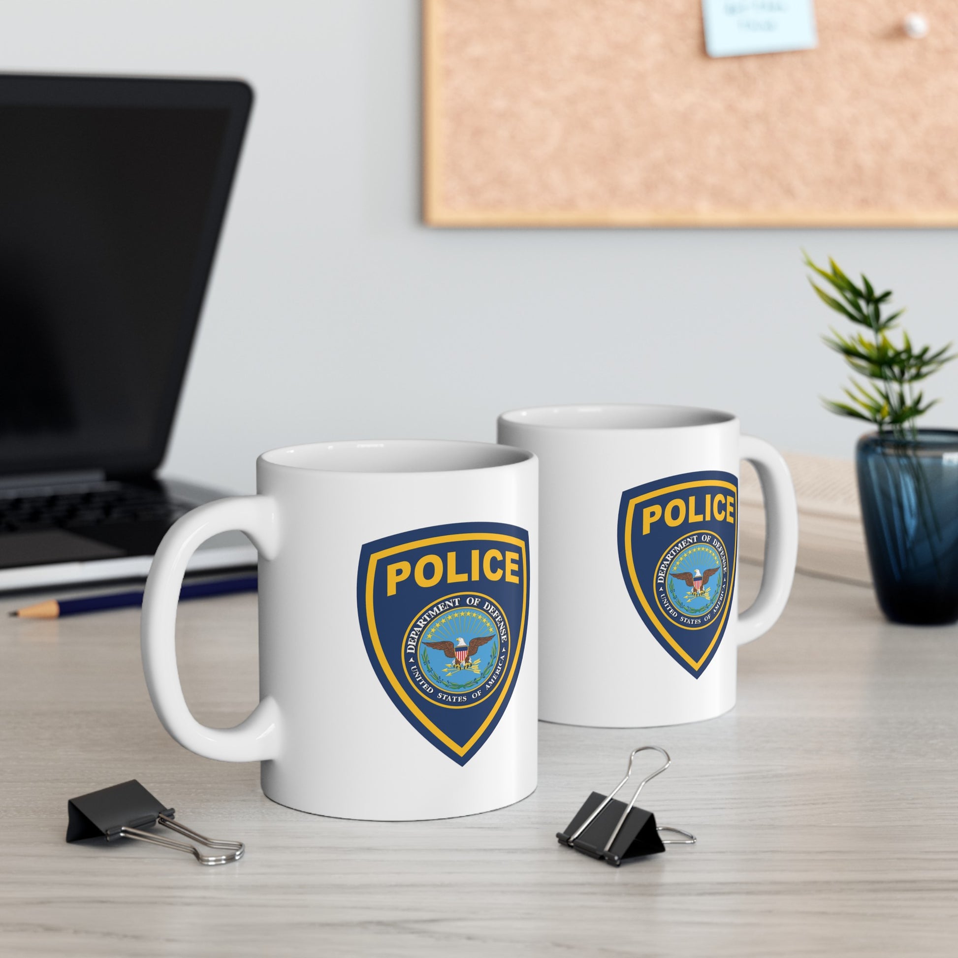 DOD Police Coffee Mug - Double Sided White Ceramic 11oz by TheGlassyLass.com